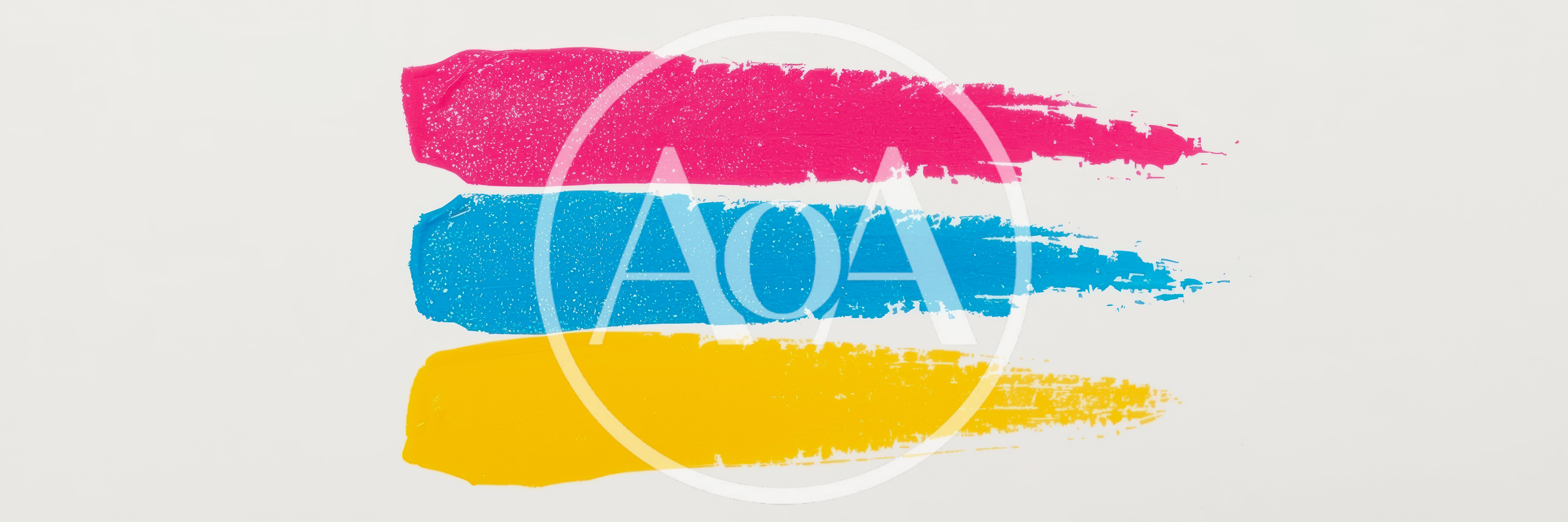 Three Horizontal Paint Brush Strokes In CMYK Colors