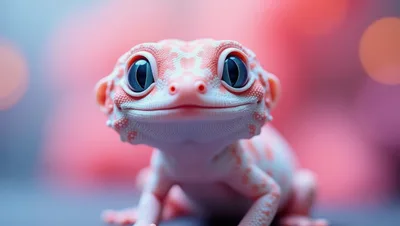 Close Up Portrait Of A Cute Leopard Gecko
