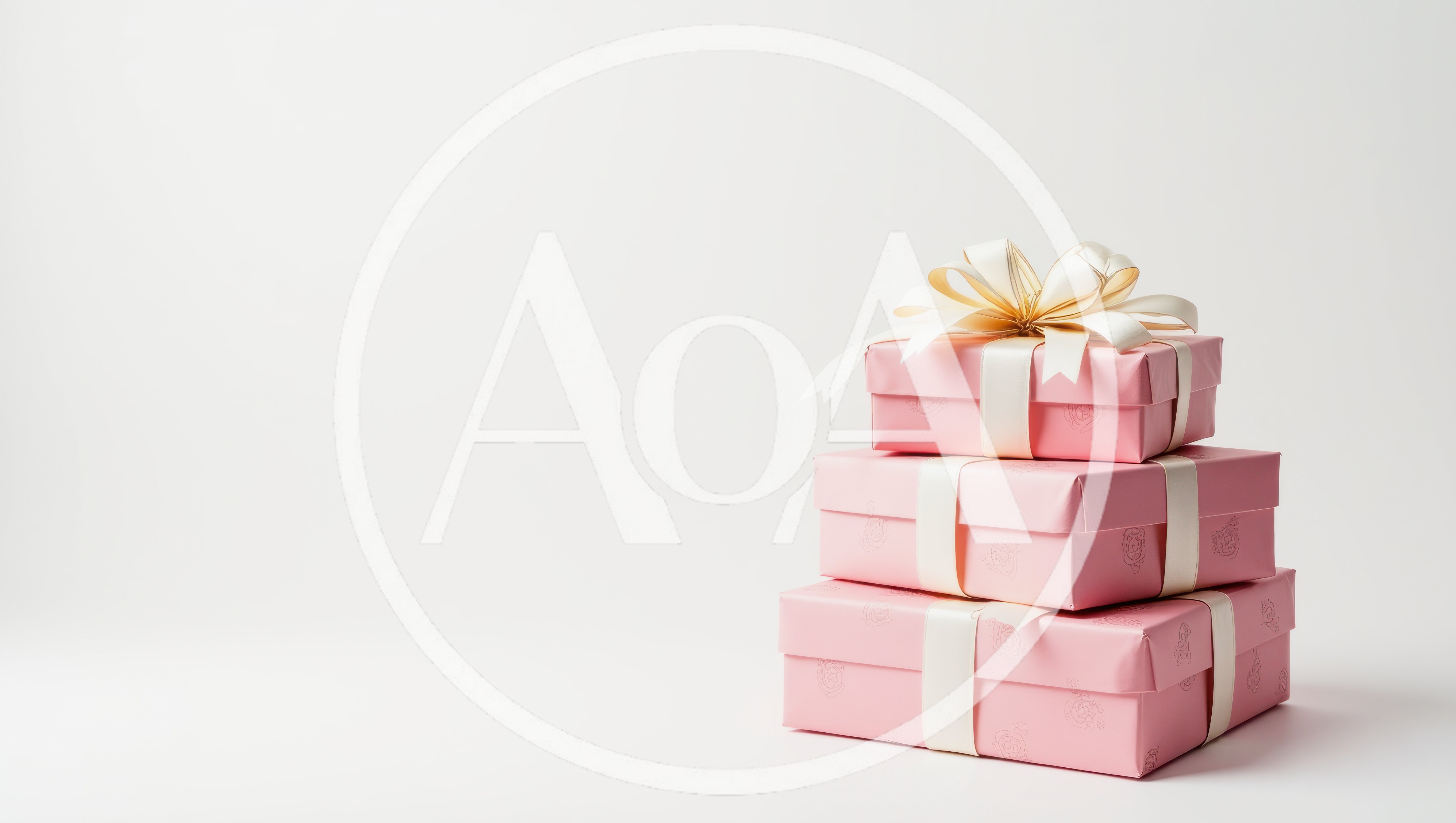 Stack of Three Pink Gift Boxes with Ribbon