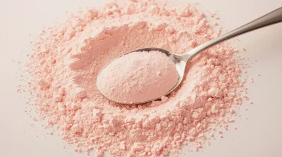 Spoonful Of Pink Powder On A Pile