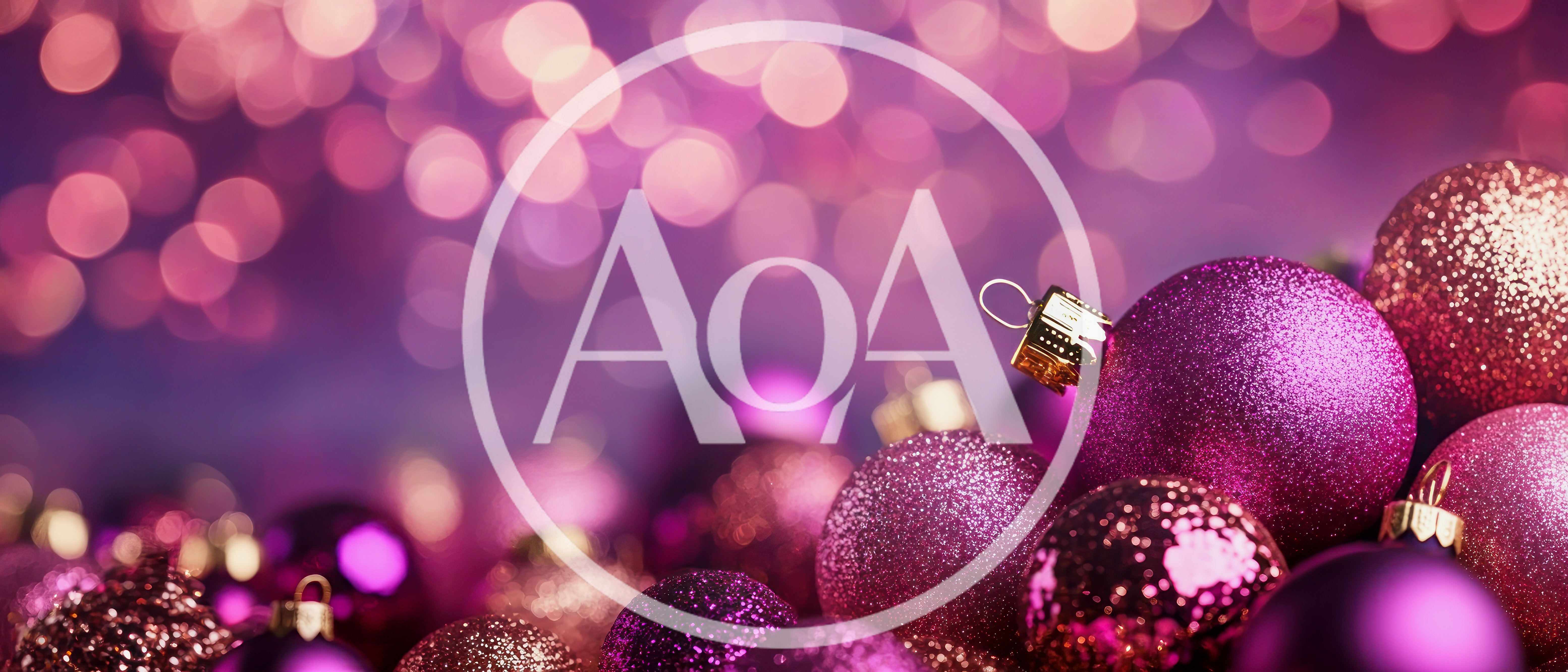 Purple And Gold Christmas Ornaments With Bokeh Background
