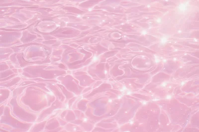 Sparkling Pink Water Surface With Floating Bubbles