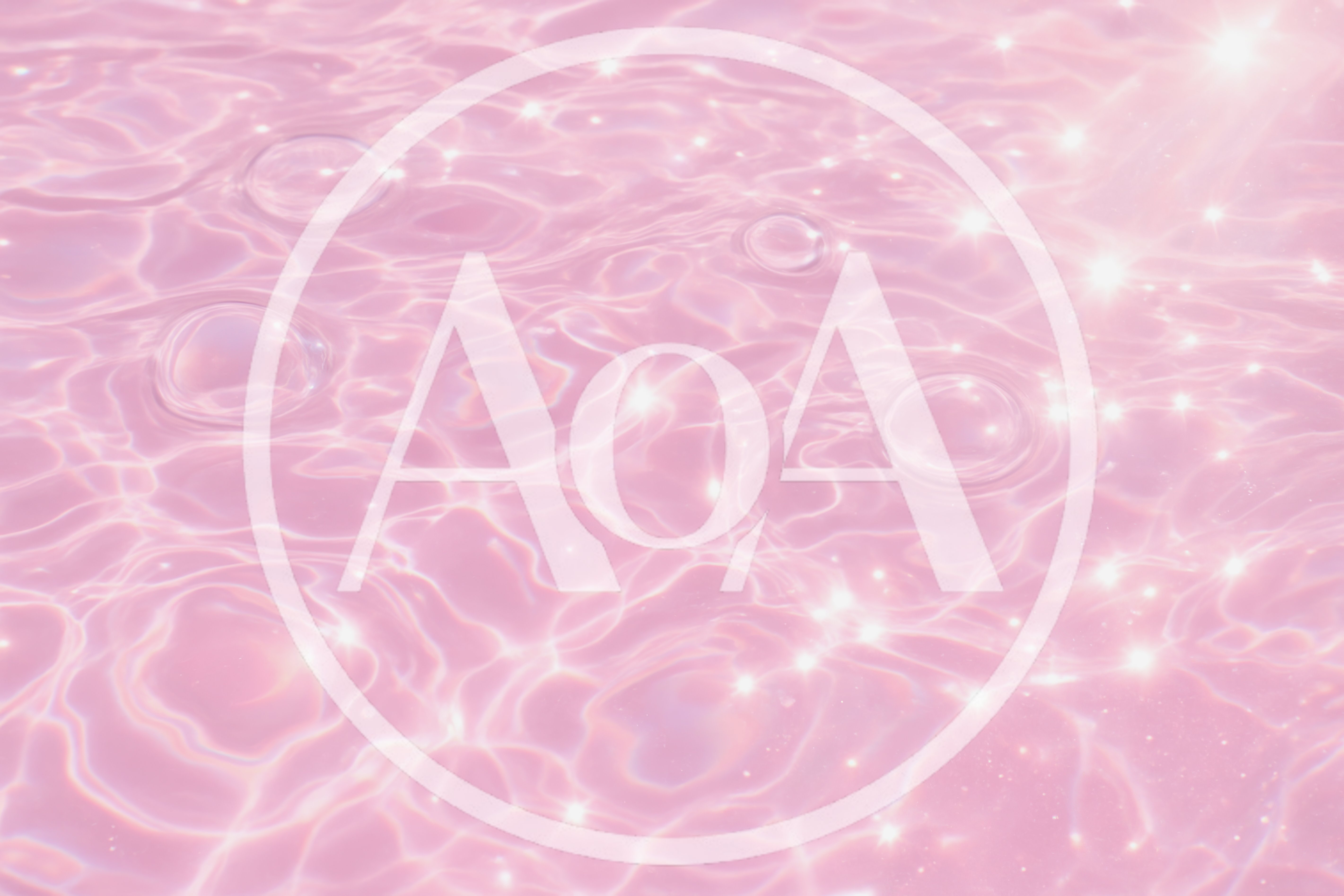 Sparkling Pink Water Surface With Floating Bubbles