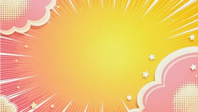 Comic Book Style Background With Pink Clouds And Stars