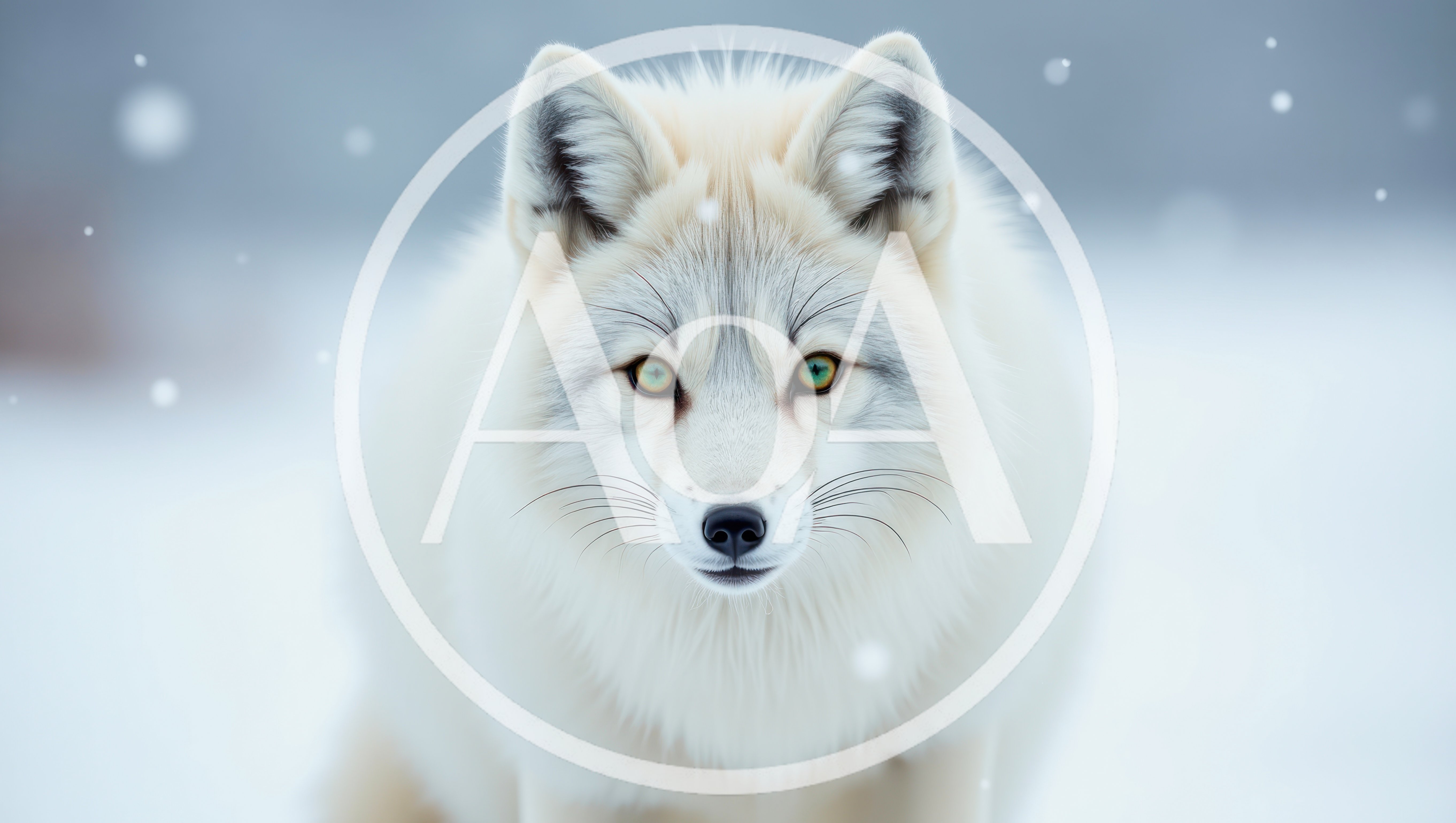 Arctic Fox Portrait in Snowy Winter Landscape