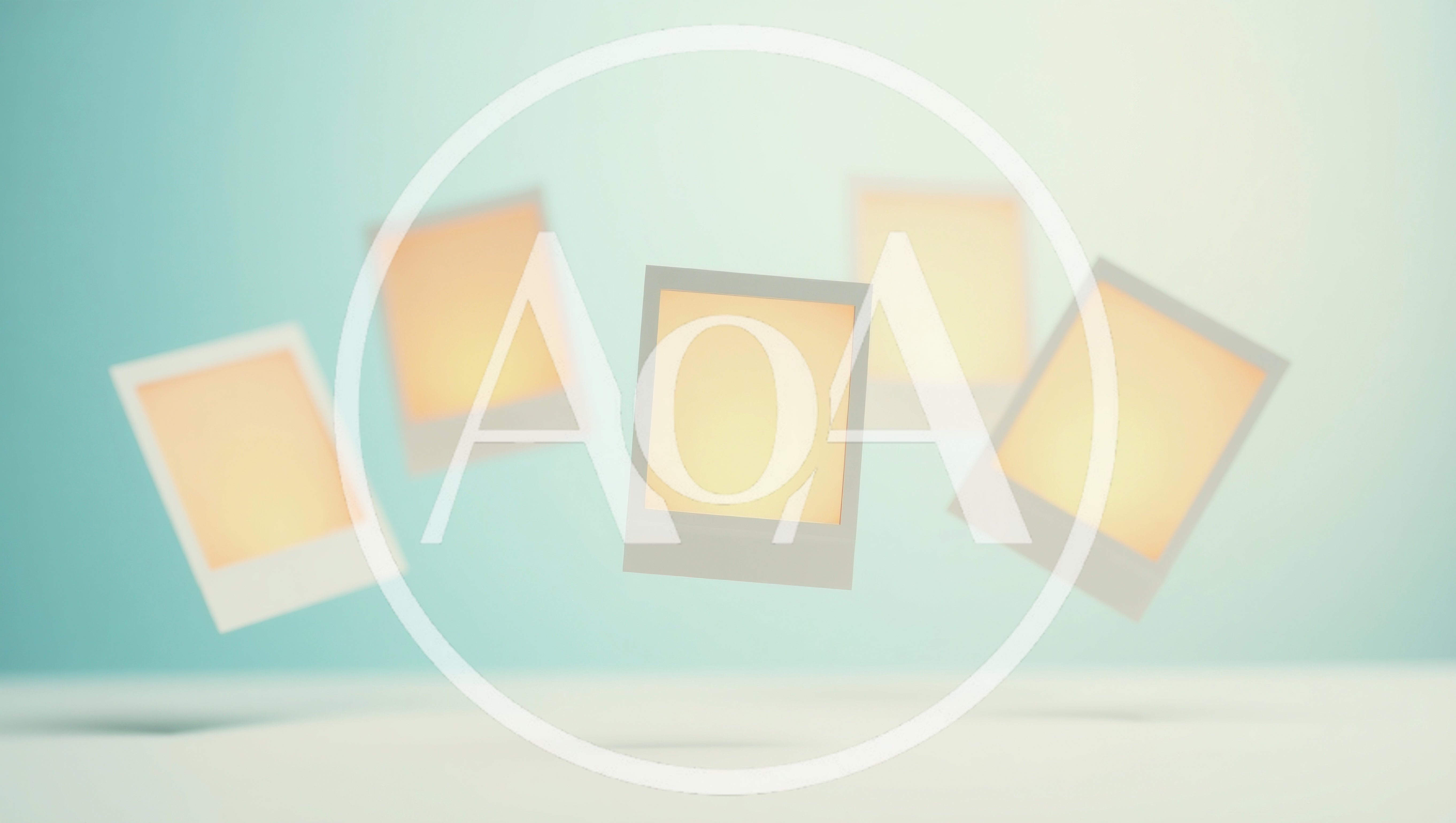 Floating Blank Polaroid Frames On Pastel Background