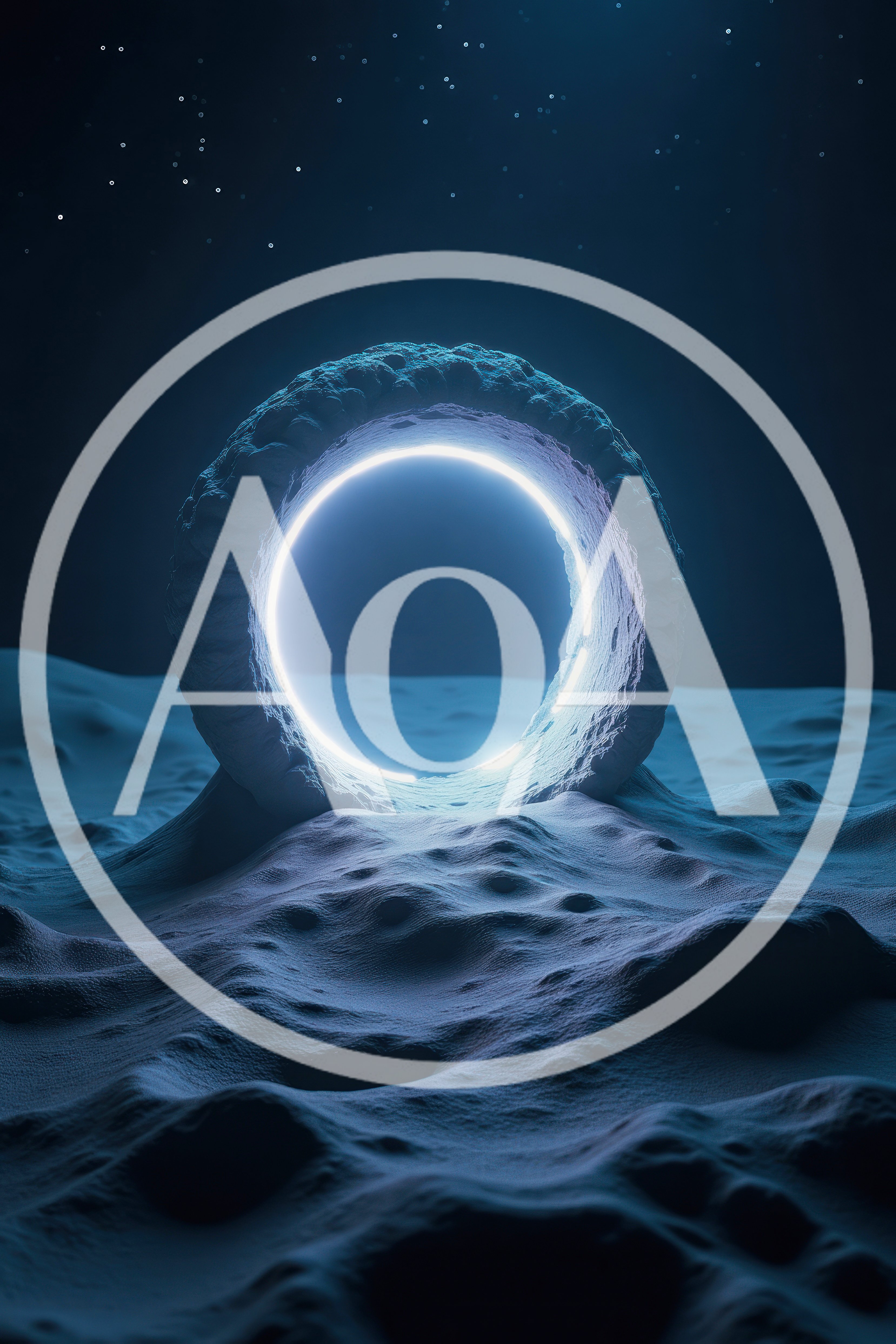 Glowing Circular Portal On A Desolate Alien Landscape