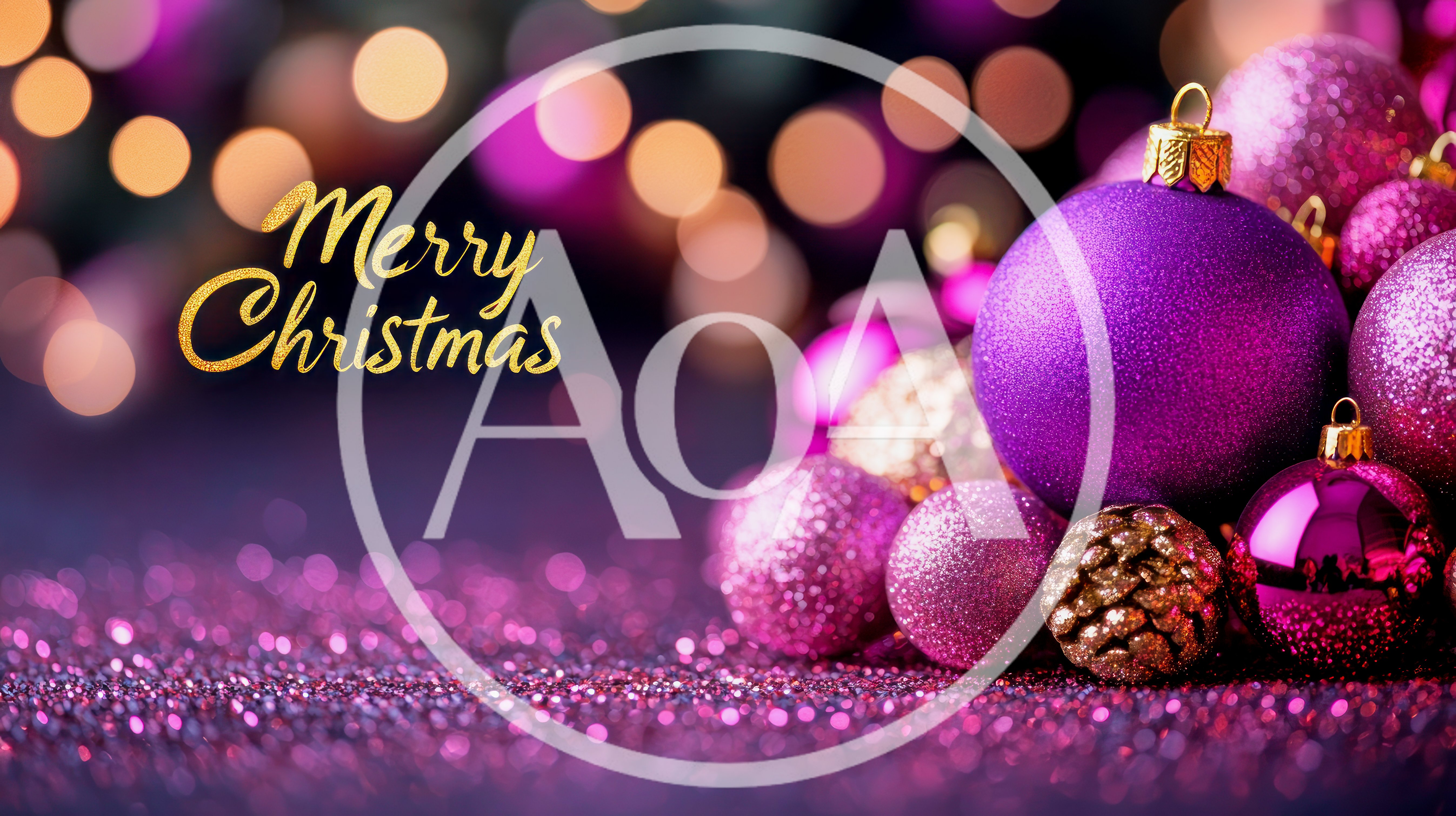 Purple Christmas Ornaments With Merry Christmas Text