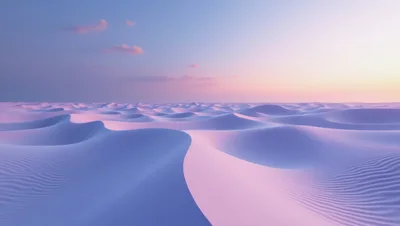 Surreal Pastel Sand Dunes Under A Sunset Sky