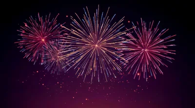Vibrant Multicolored Fireworks Display Against Dark Night Sky