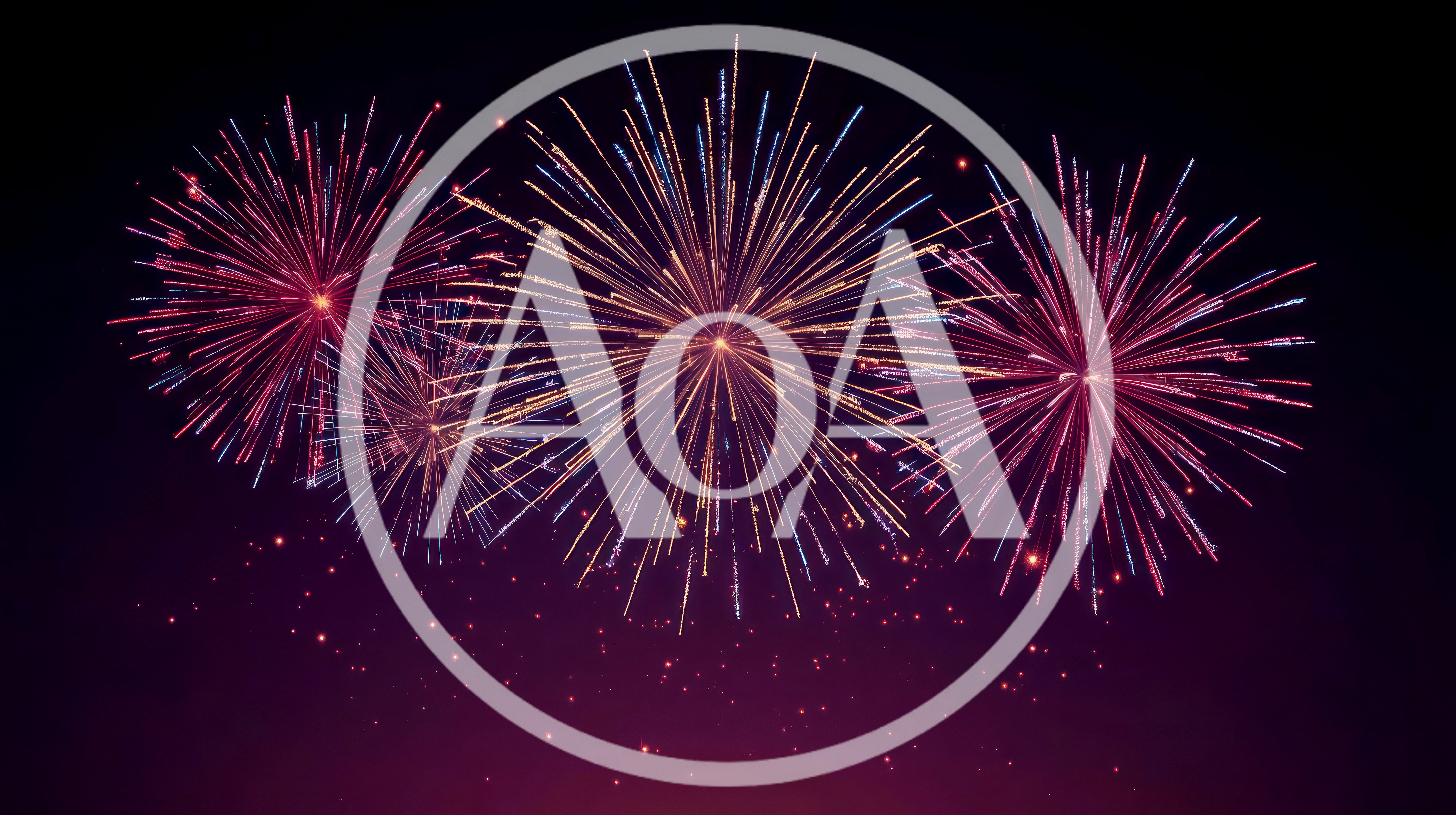 Vibrant Multicolored Fireworks Display Against Dark Night Sky