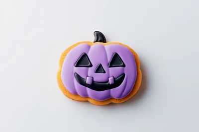 Purple Jack O Lantern Halloween Cookie