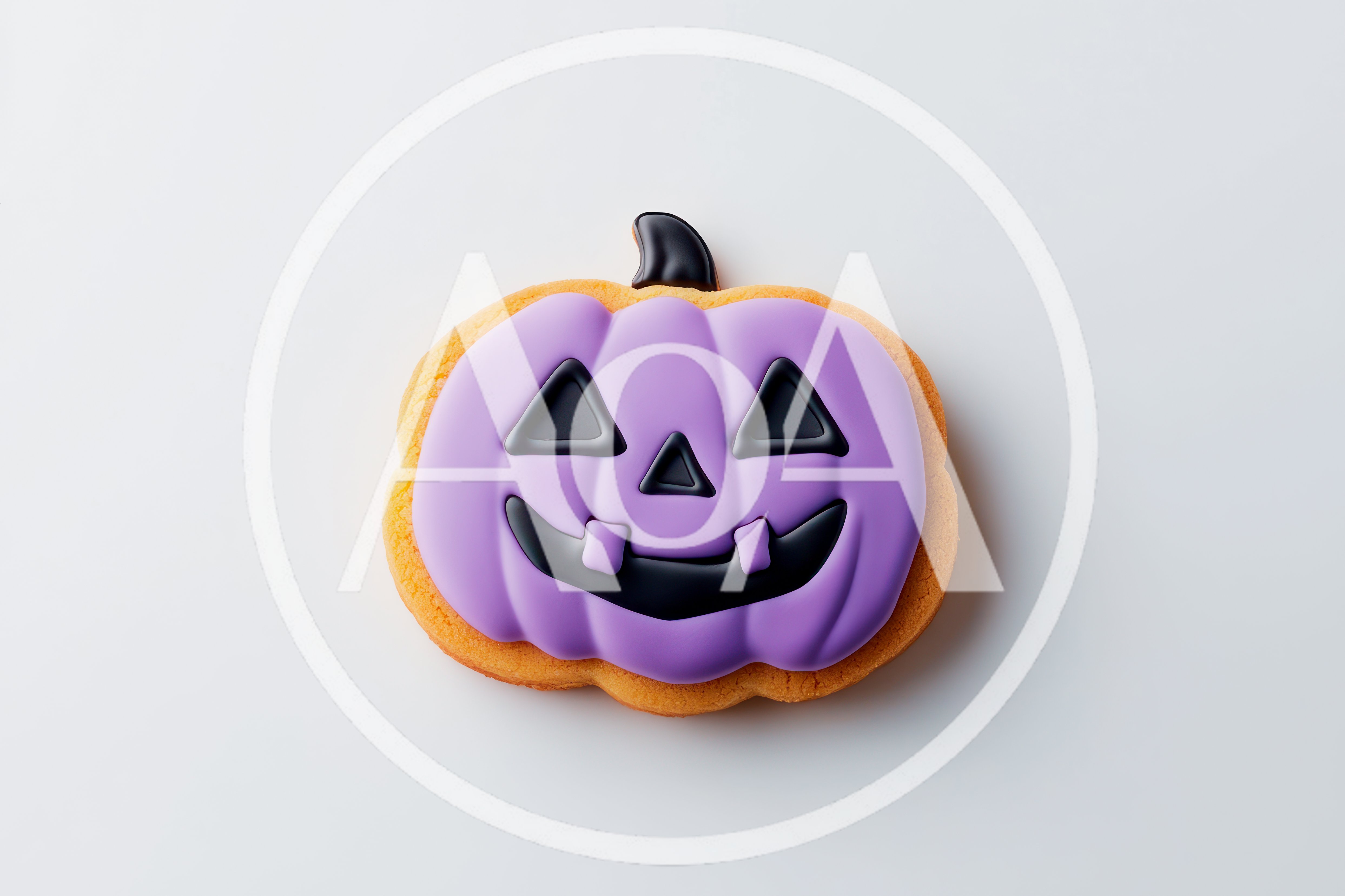 Purple Jack O Lantern Halloween Cookie