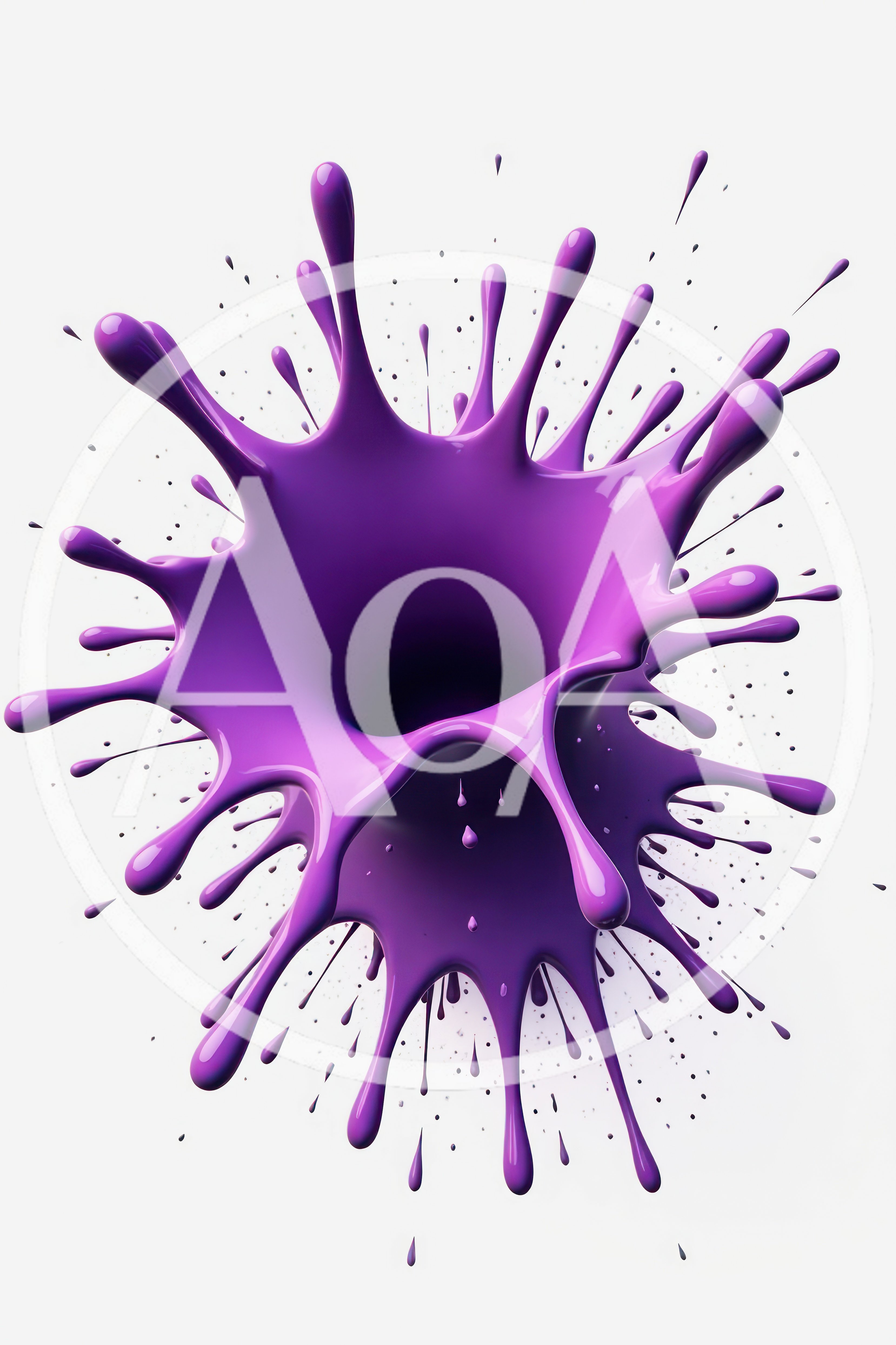 Purple Paint Splash Explosion Isolated On White Background