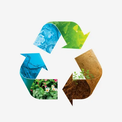 Recycling Symbol Composed Of Natural Elements