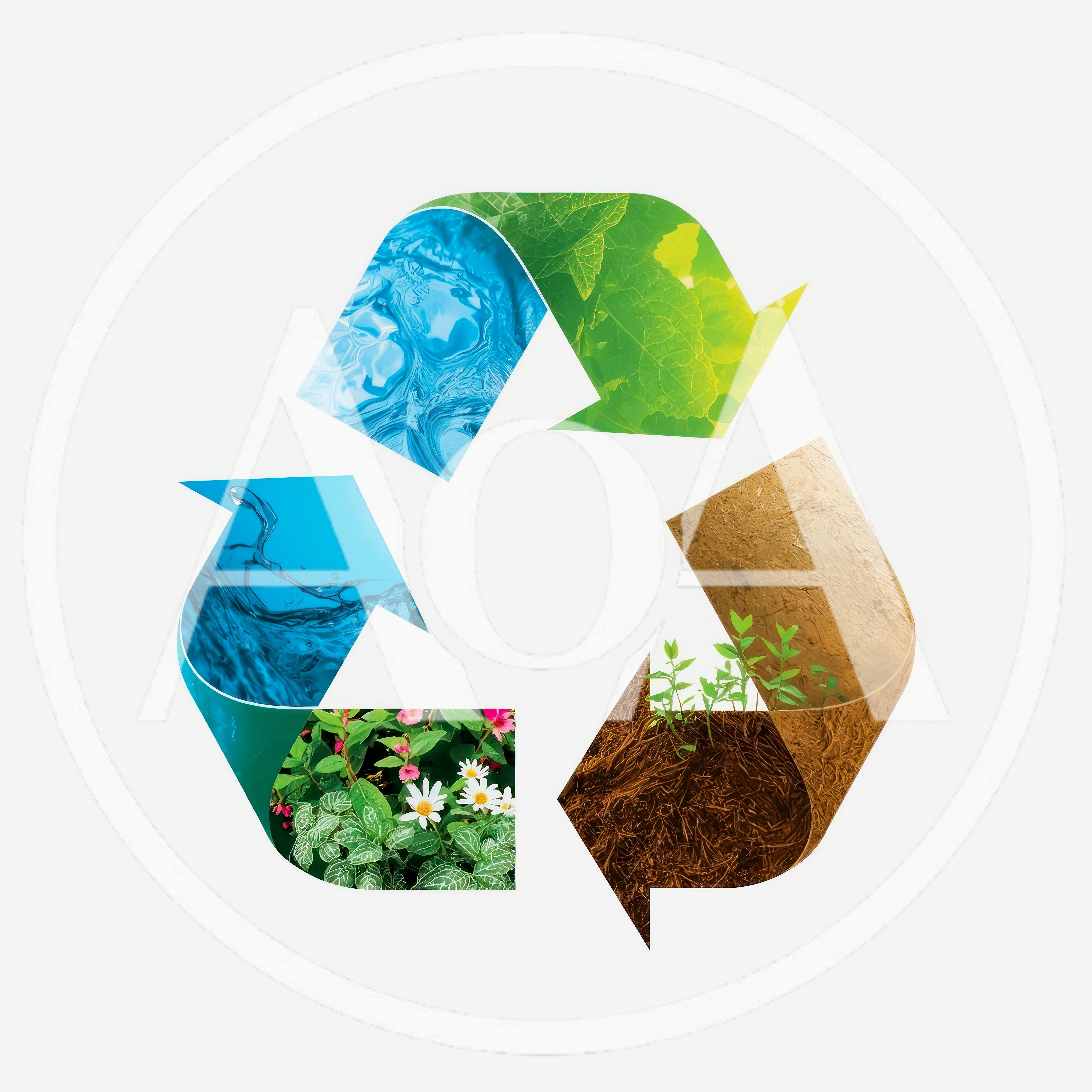 Recycling Symbol Composed Of Natural Elements