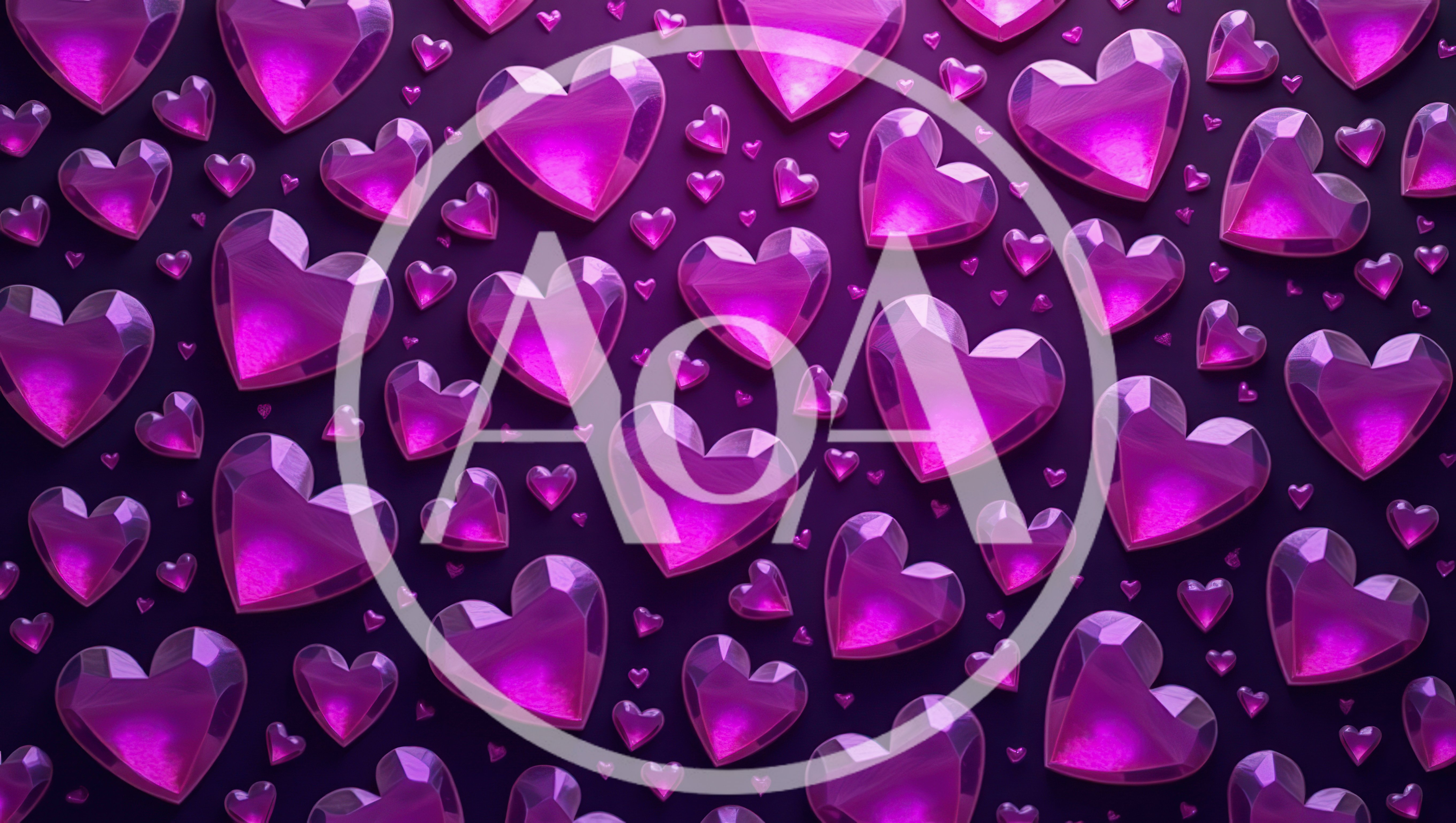 Abstract Background With Floating Shiny Purple Hearts