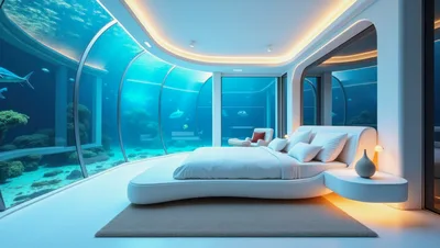 Luxury Underwater Bedroom Suite With Panoramic Ocean View