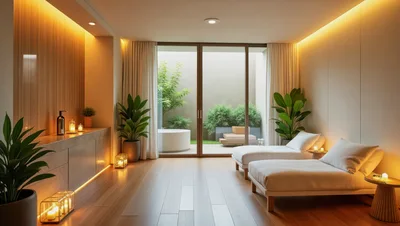 Modern Luxury Spa Relaxation Room With Lounge Chairs