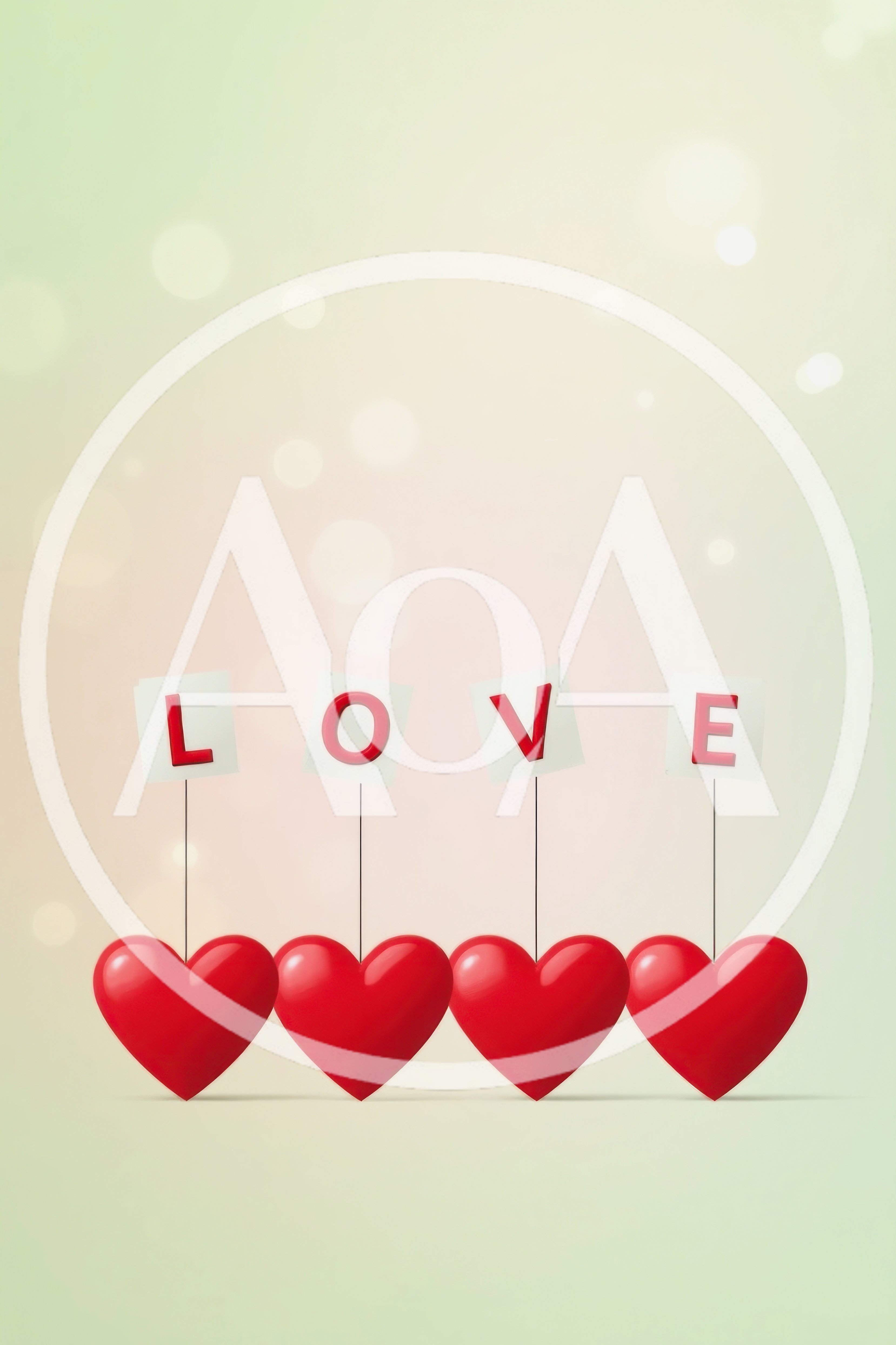 Red Hearts With Love Letters On A Soft Background