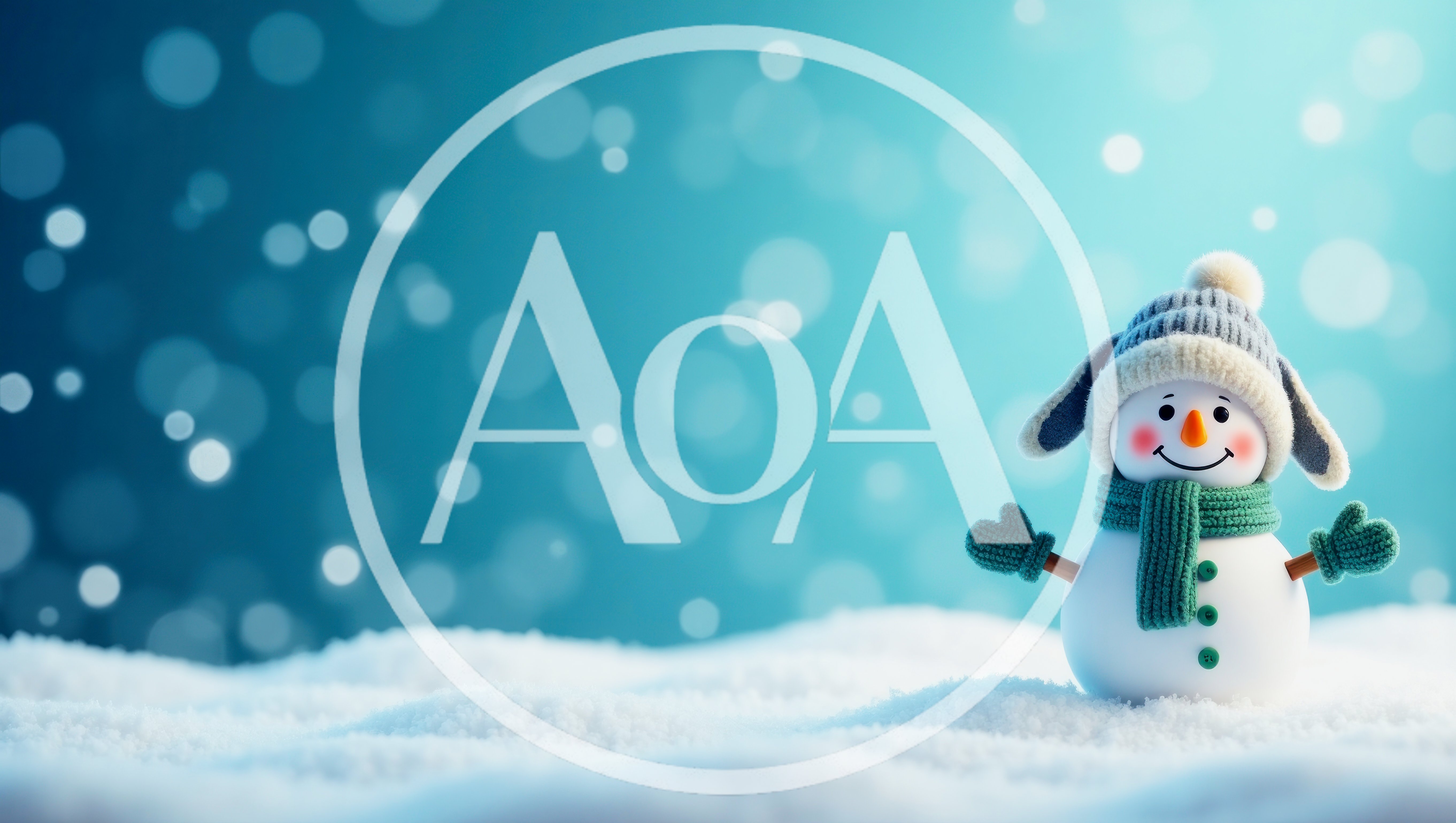 Cute Snowman Wearing A Hat And Scarf In Snow
