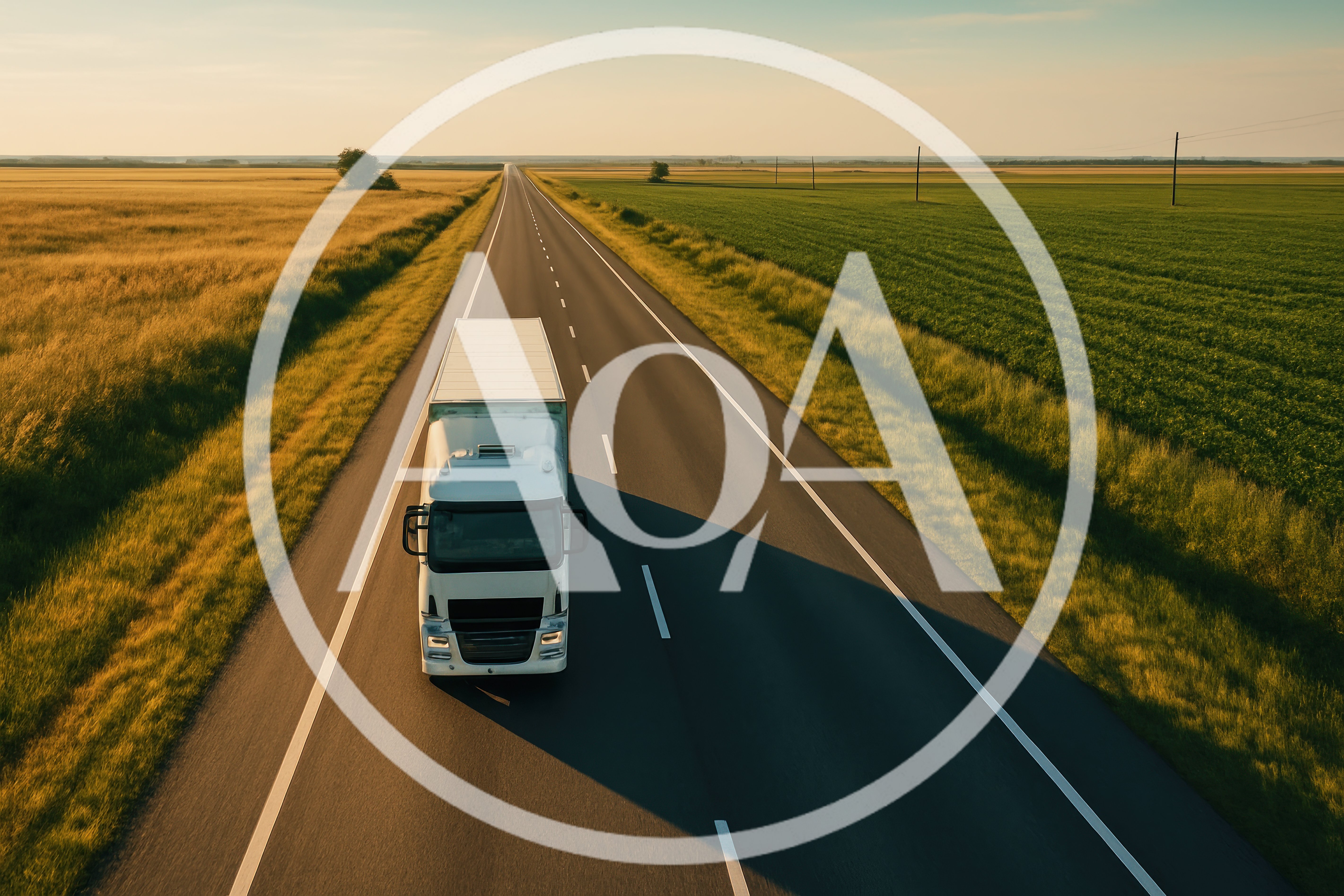 White Semi Truck Driving On Rural Highway