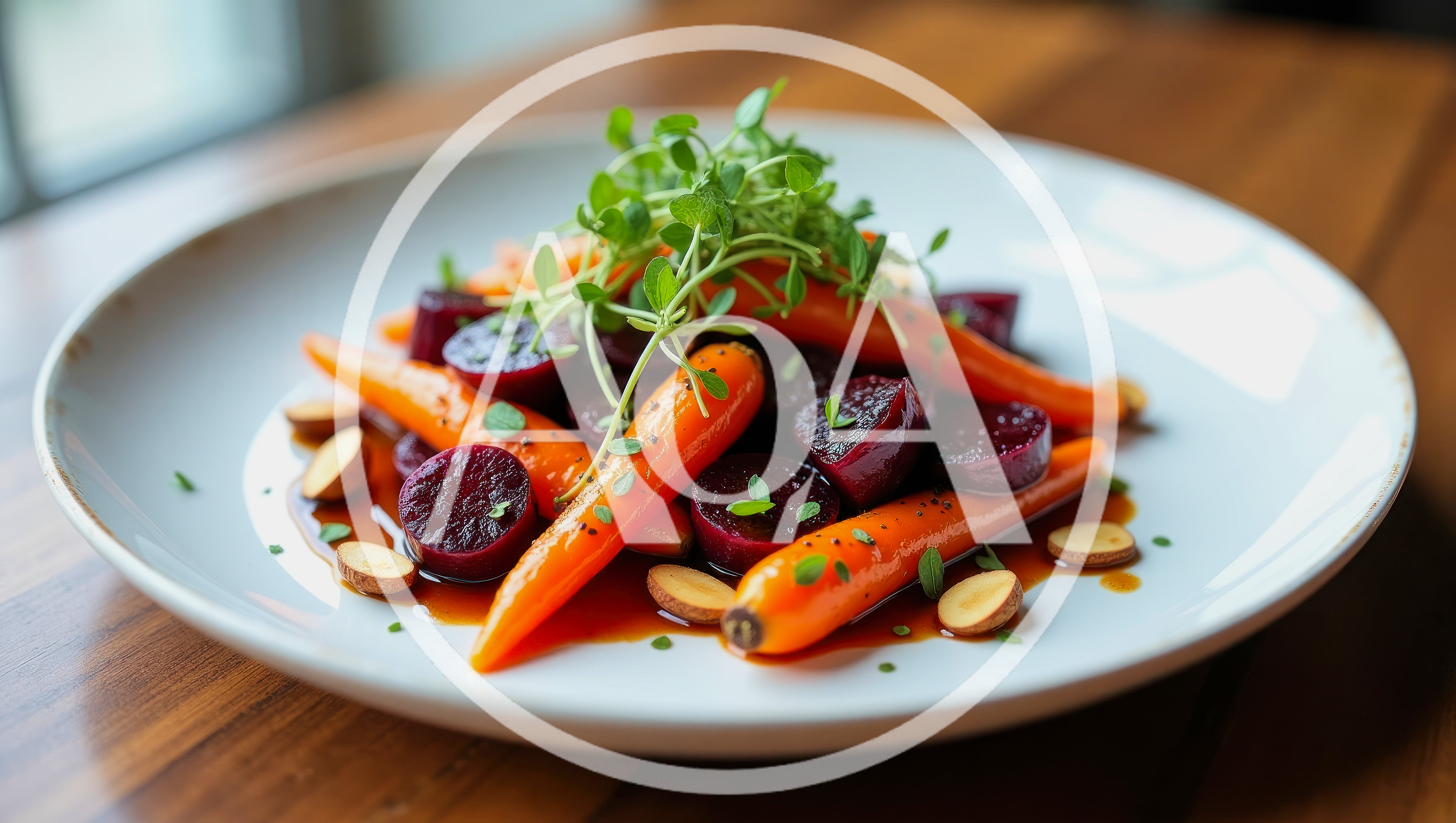 Roasted Carrots and Beets Salad on White Plate