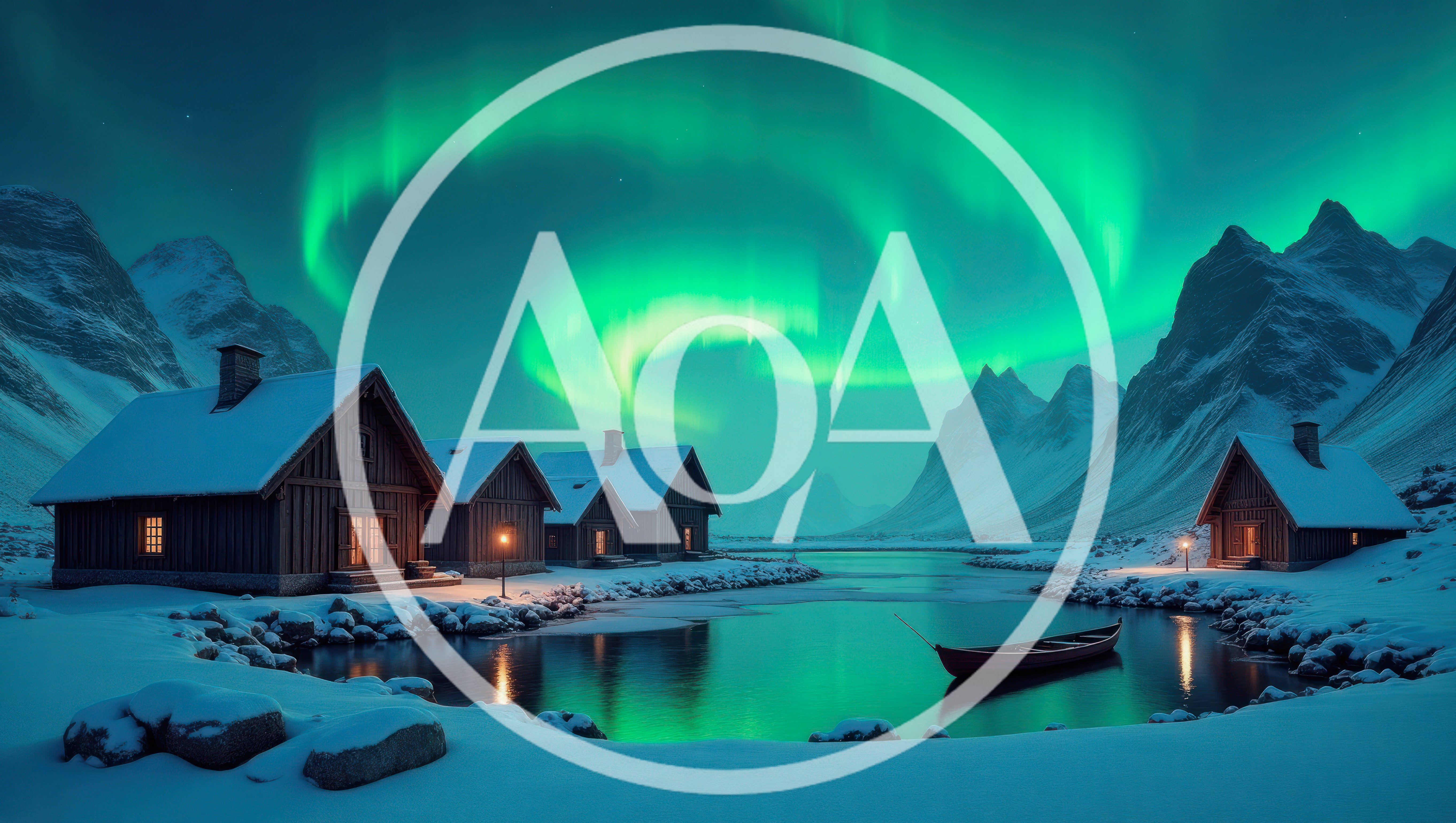 Cozy Wooden Cabins Under Vibrant Northern Lights