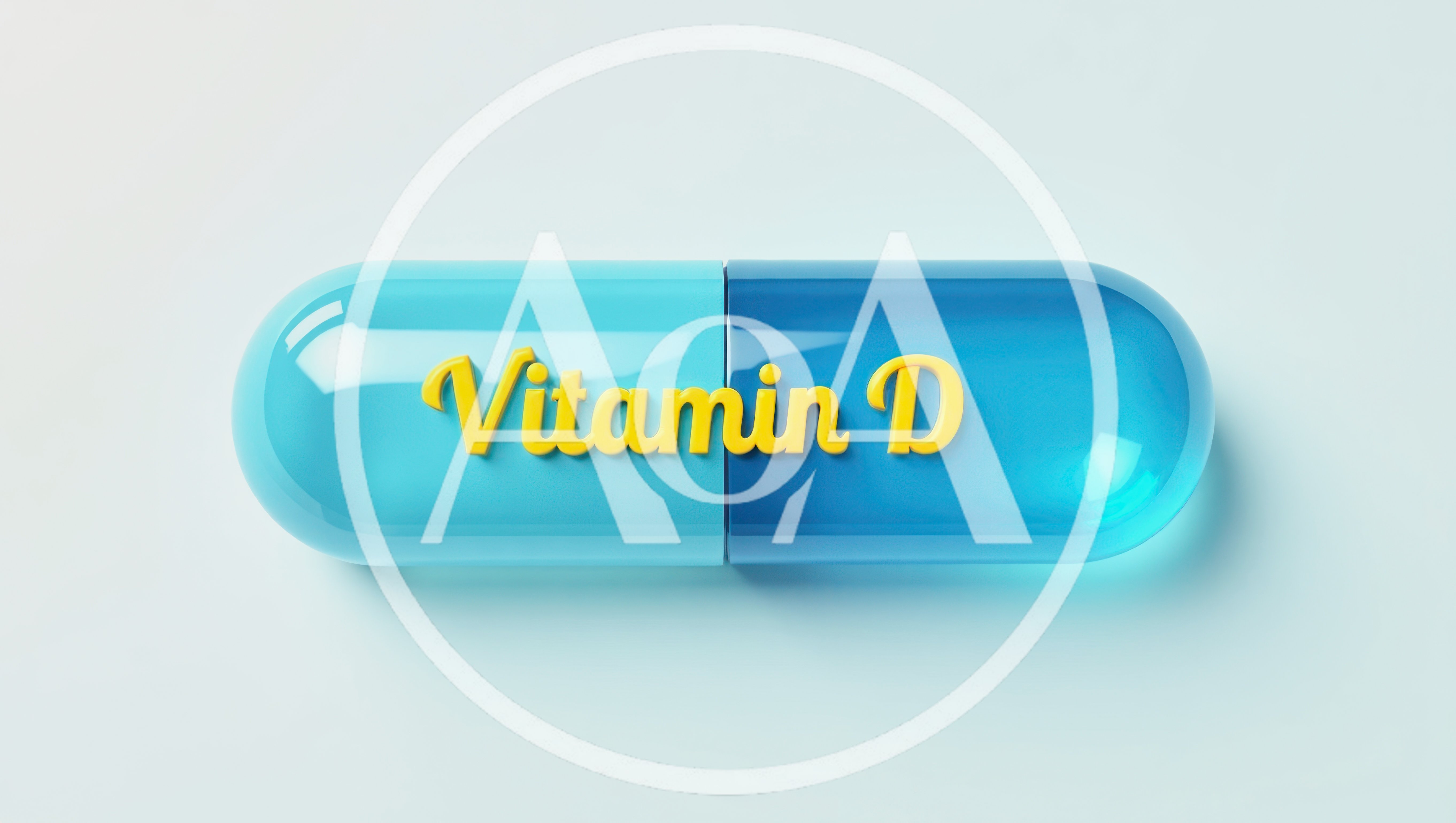 3D Rendered Vitamin D Capsule Pill