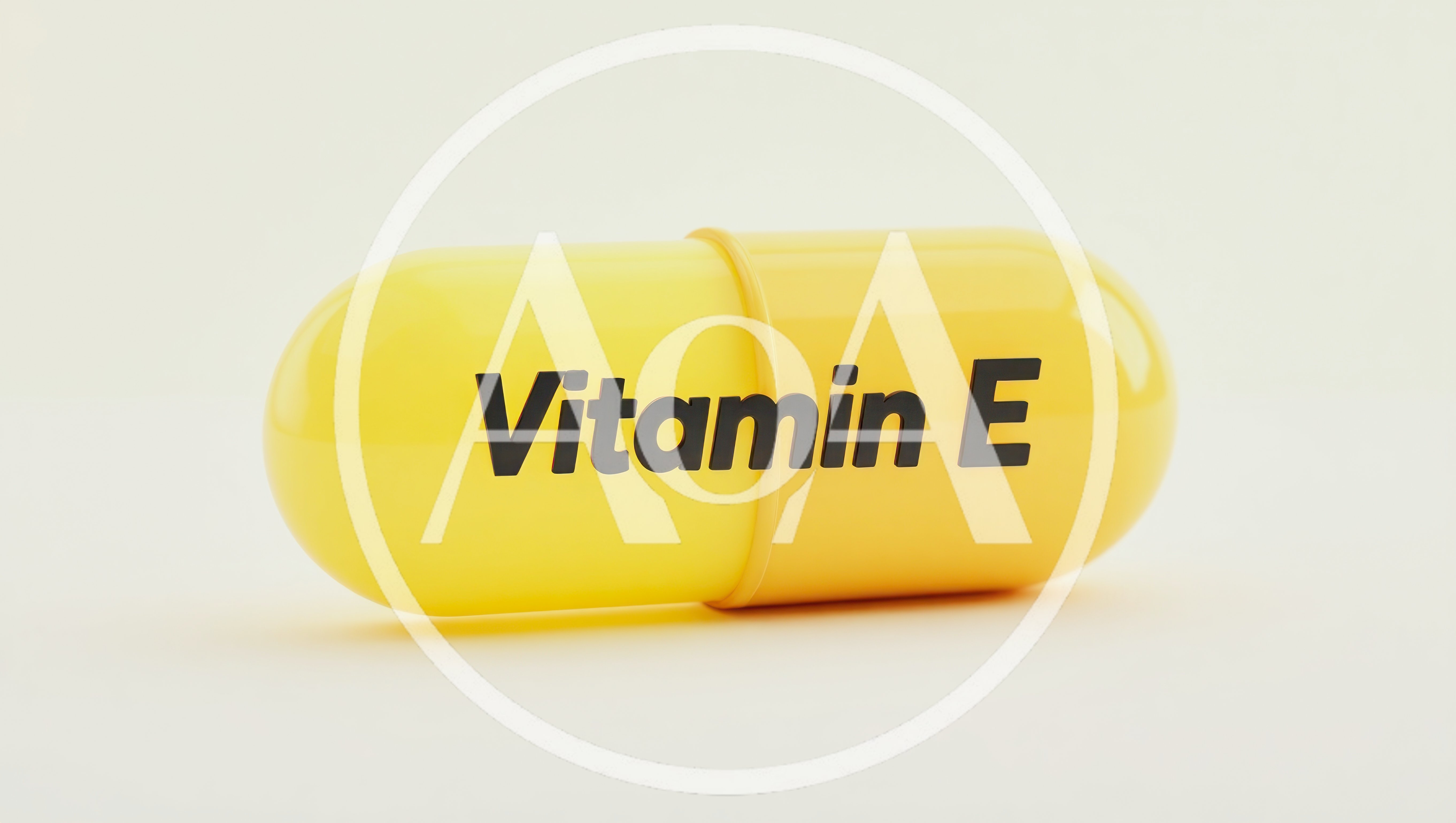 3D Rendered Yellow Vitamin E Capsule
