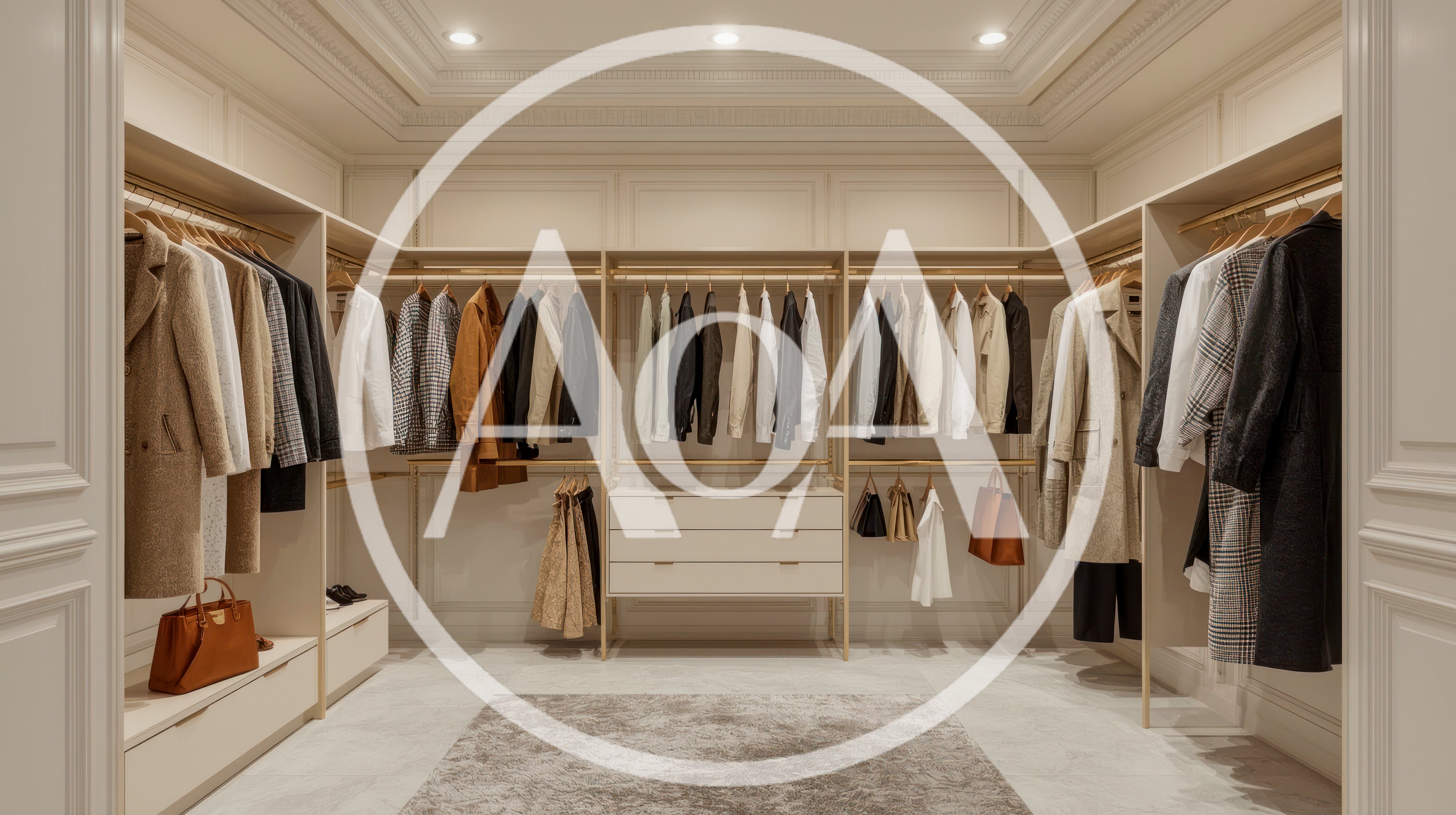 Modern Walk In Closet With Organized Clothing