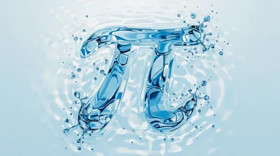 Water Splash Pi Symbol Mathematical Constant