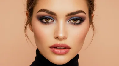 Portrait Of A Beautiful Woman With Glamorous Makeup