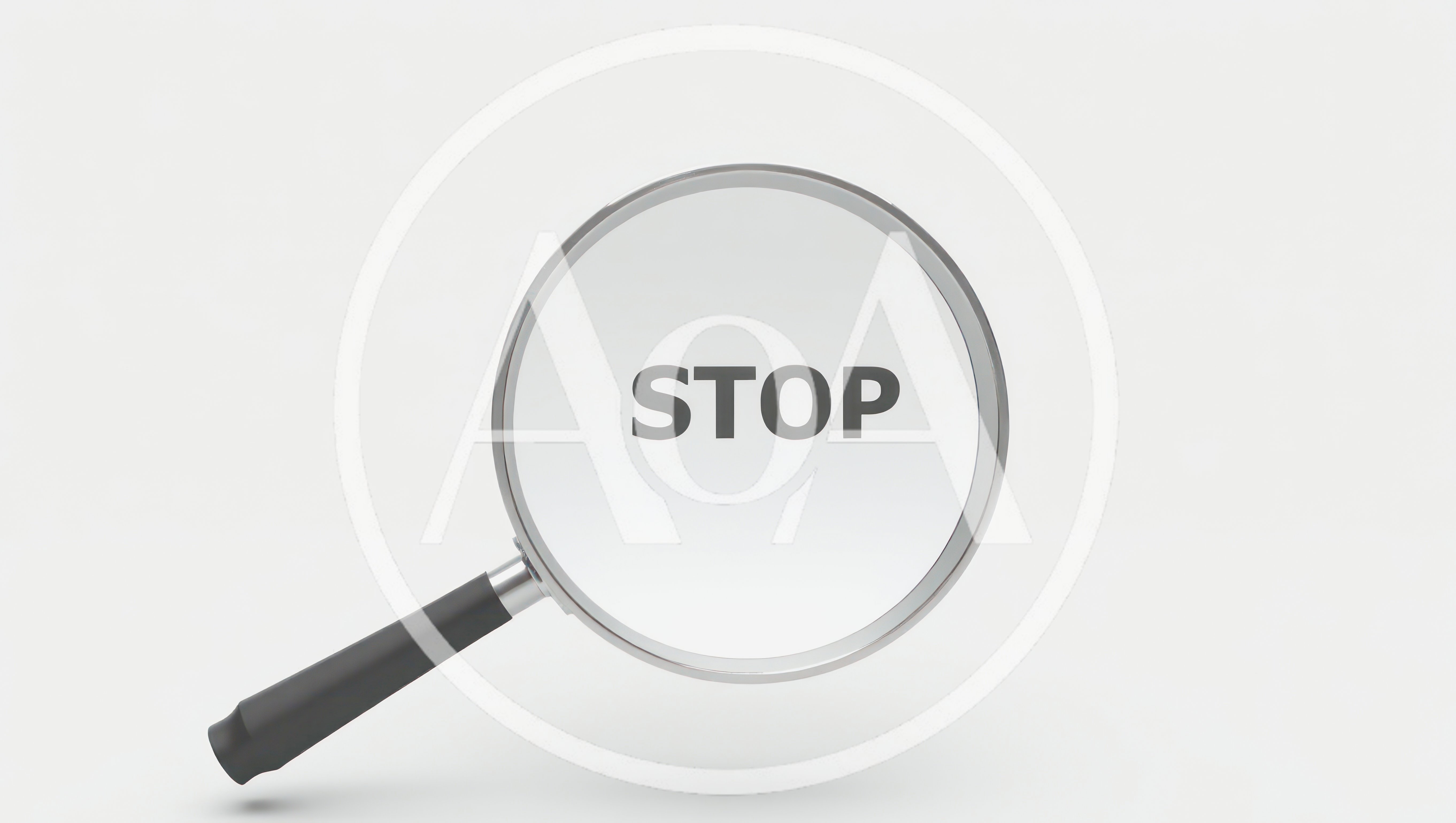 Magnifying Glass Focusing On The Word Stop