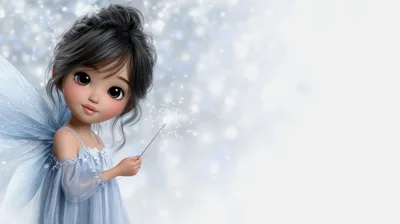 Cute Fairy Holding A Glowing Sparkler