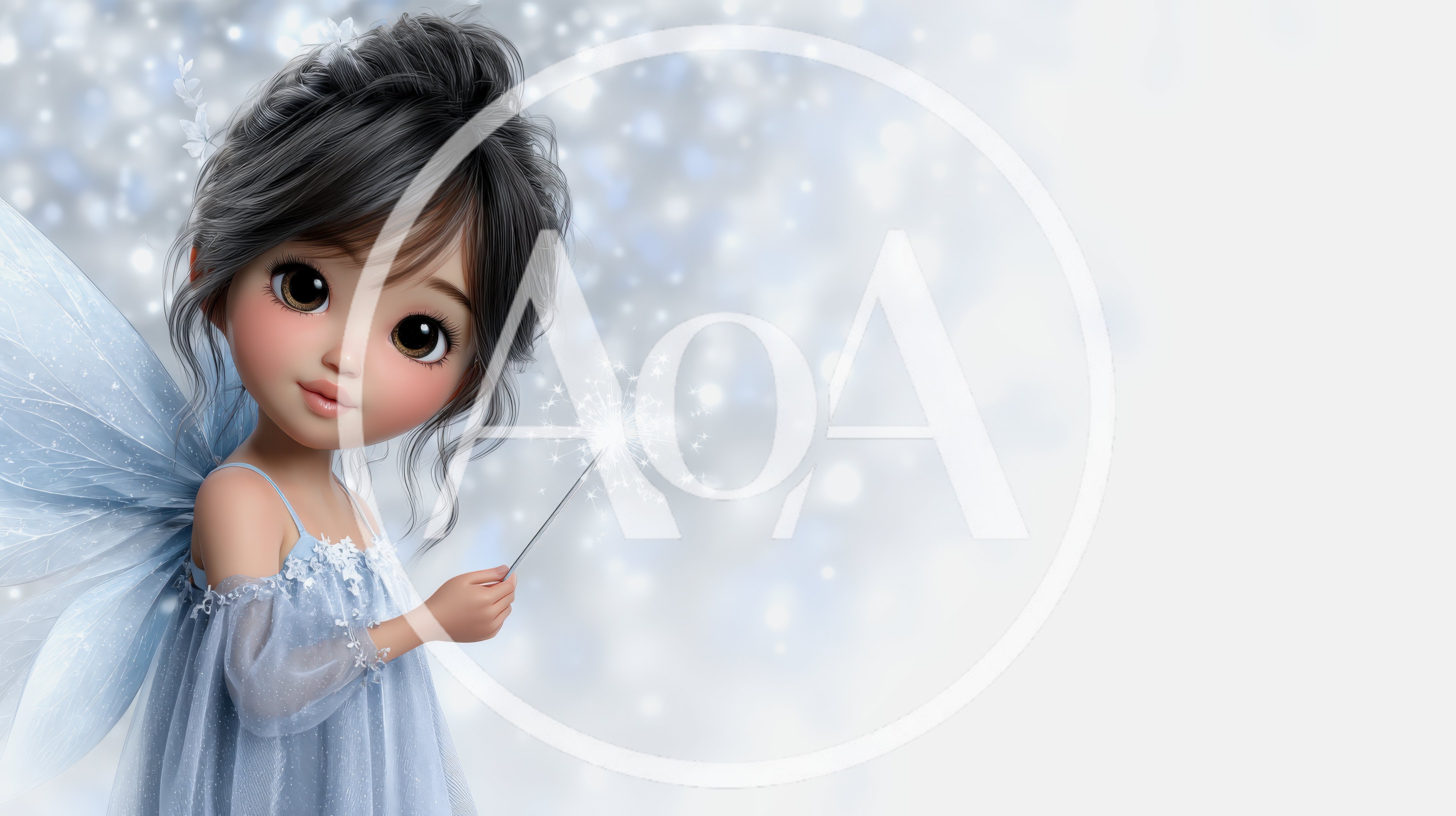 Cute Fairy Holding A Glowing Sparkler