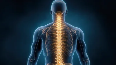 Human Spine And Rib Cage Anatomy Visualization