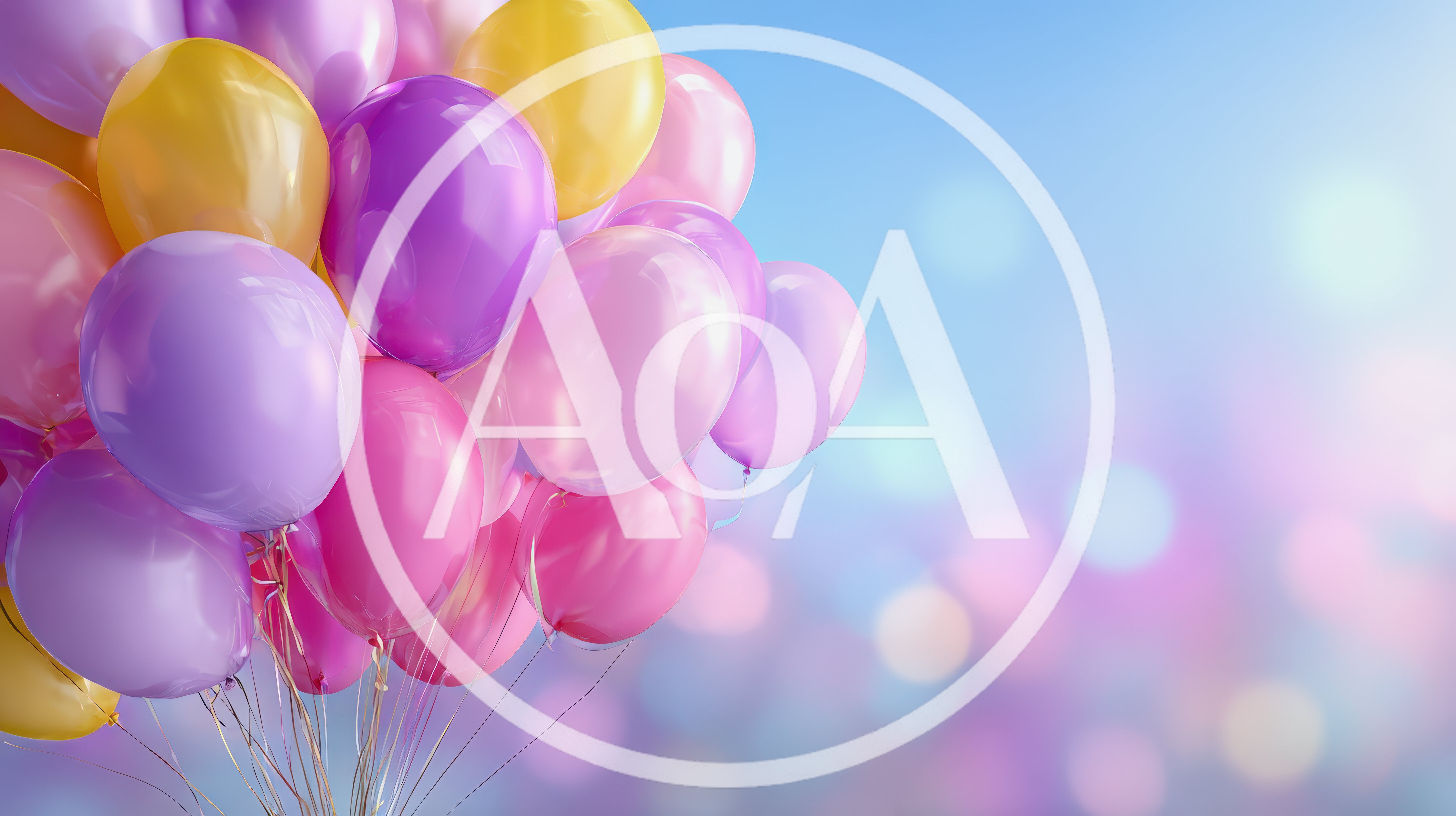Bunch Of Colorful Balloons Against A Blurred Background