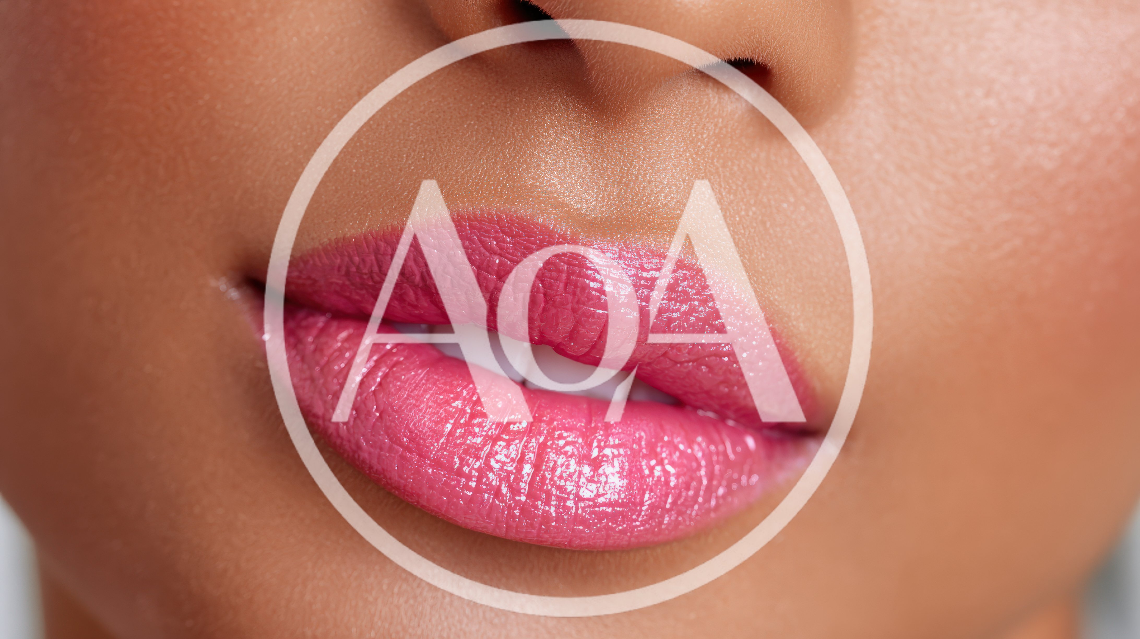 Close Up Of Woman Wearing Pink Lipstick