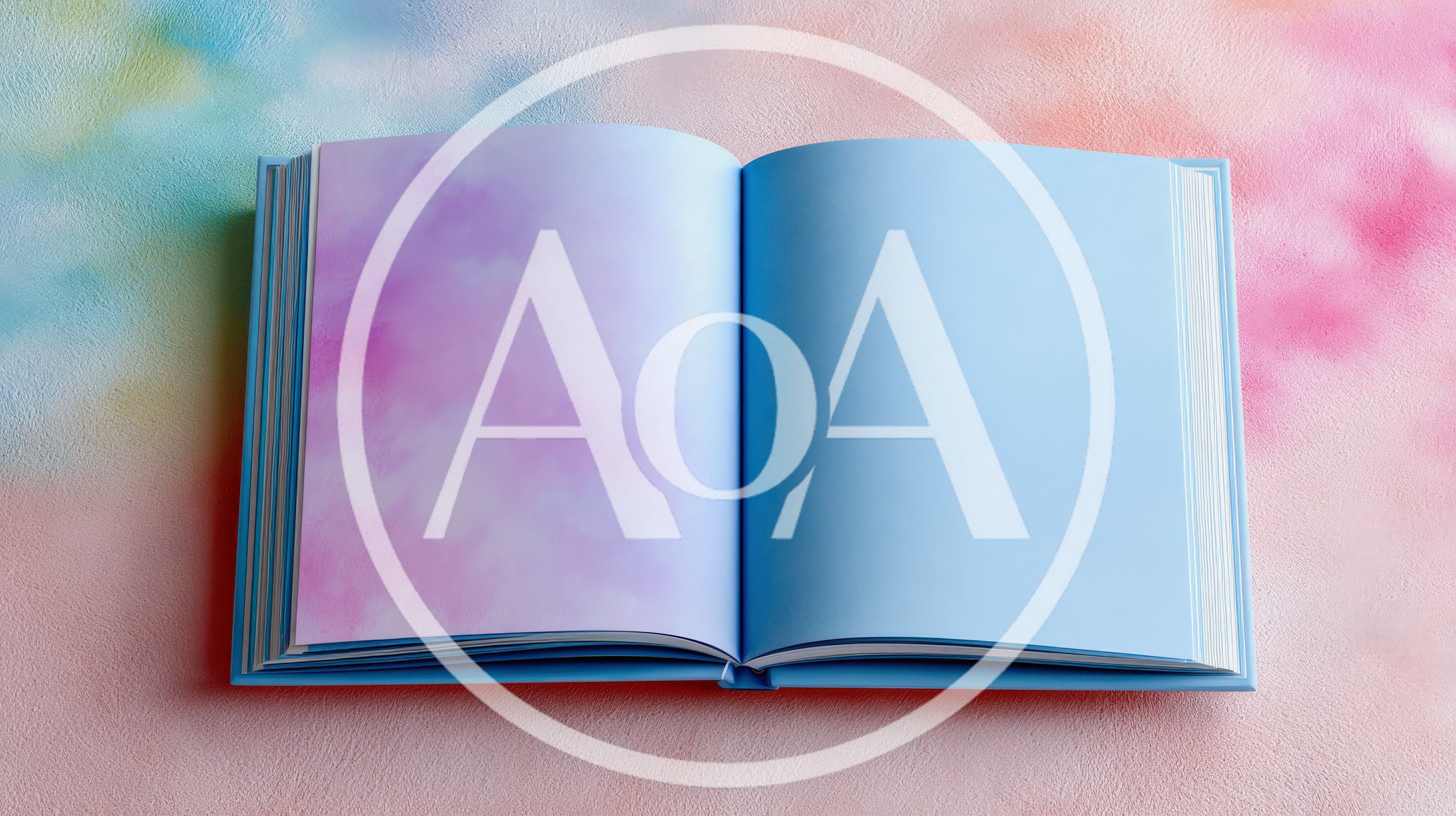 Open Book With Blank Pastel Watercolor Pages