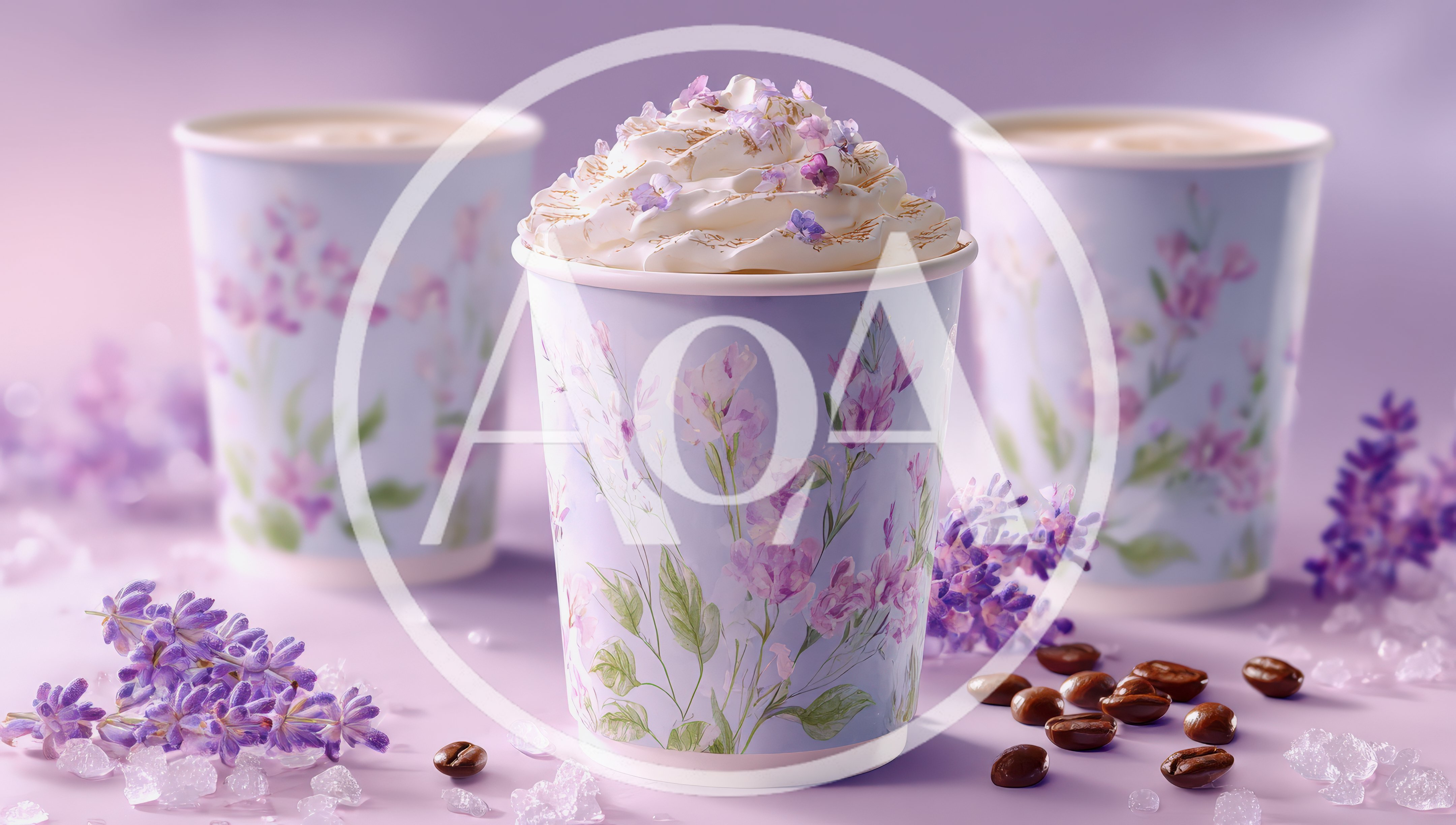 Lavender Infused Coffee Cups With Whipped Cream