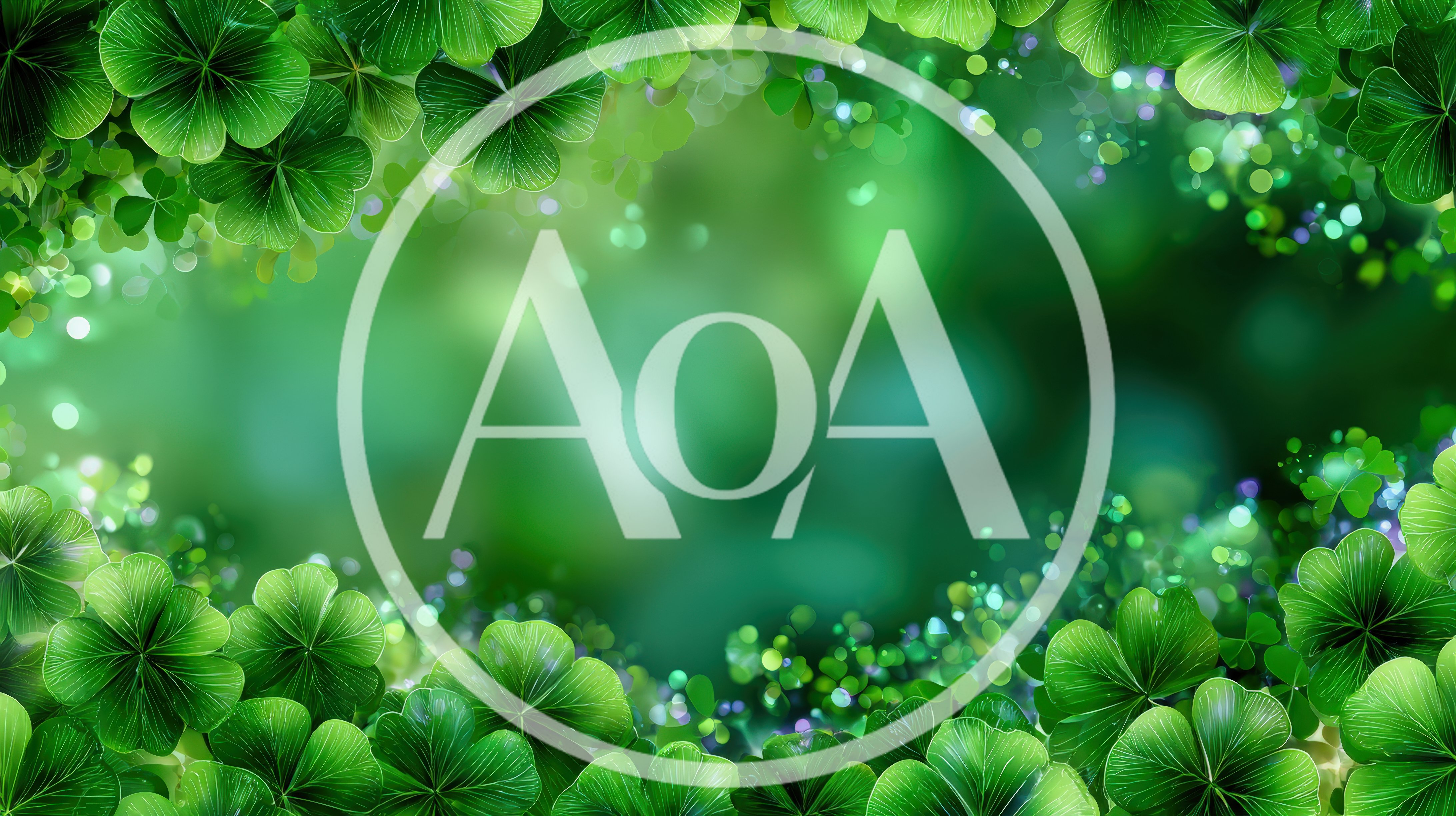 Four Leaf Clover Border Frame With Bokeh Background