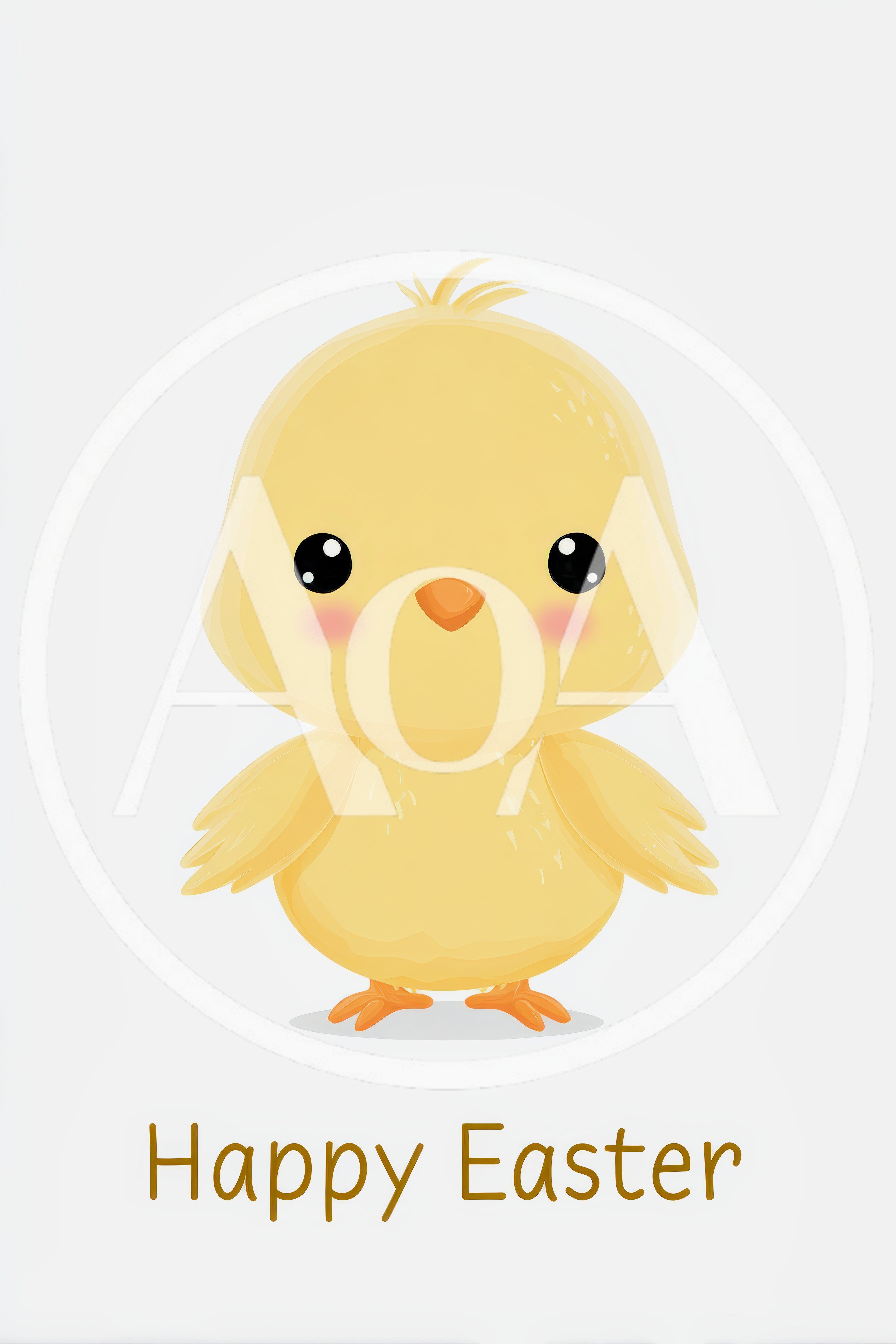 Cute Cartoon Baby Chick For Easter Greeting