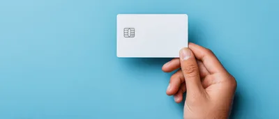 Hand Holding Blank White Credit Card