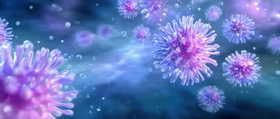3D Render of Floating Coronavirus Cells