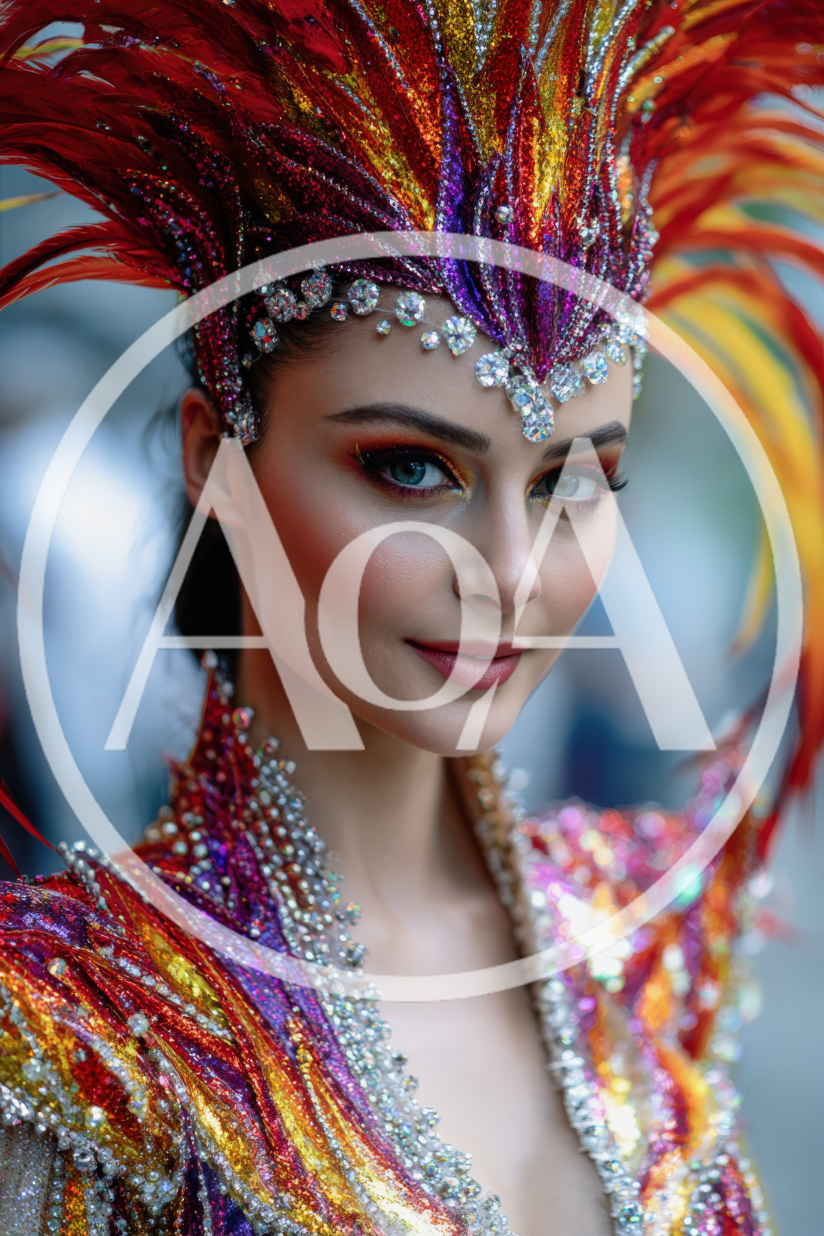 Portrait Of A Carnival Performer In Elaborate Costume