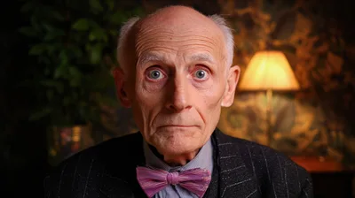 Portrait Of An Elderly Man With A Surprised Expression
