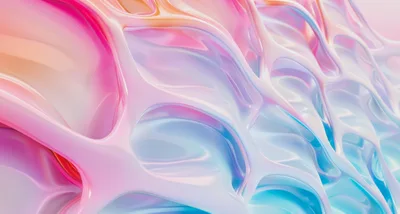 Abstract Iridescent Liquid Organic Flowing Surface