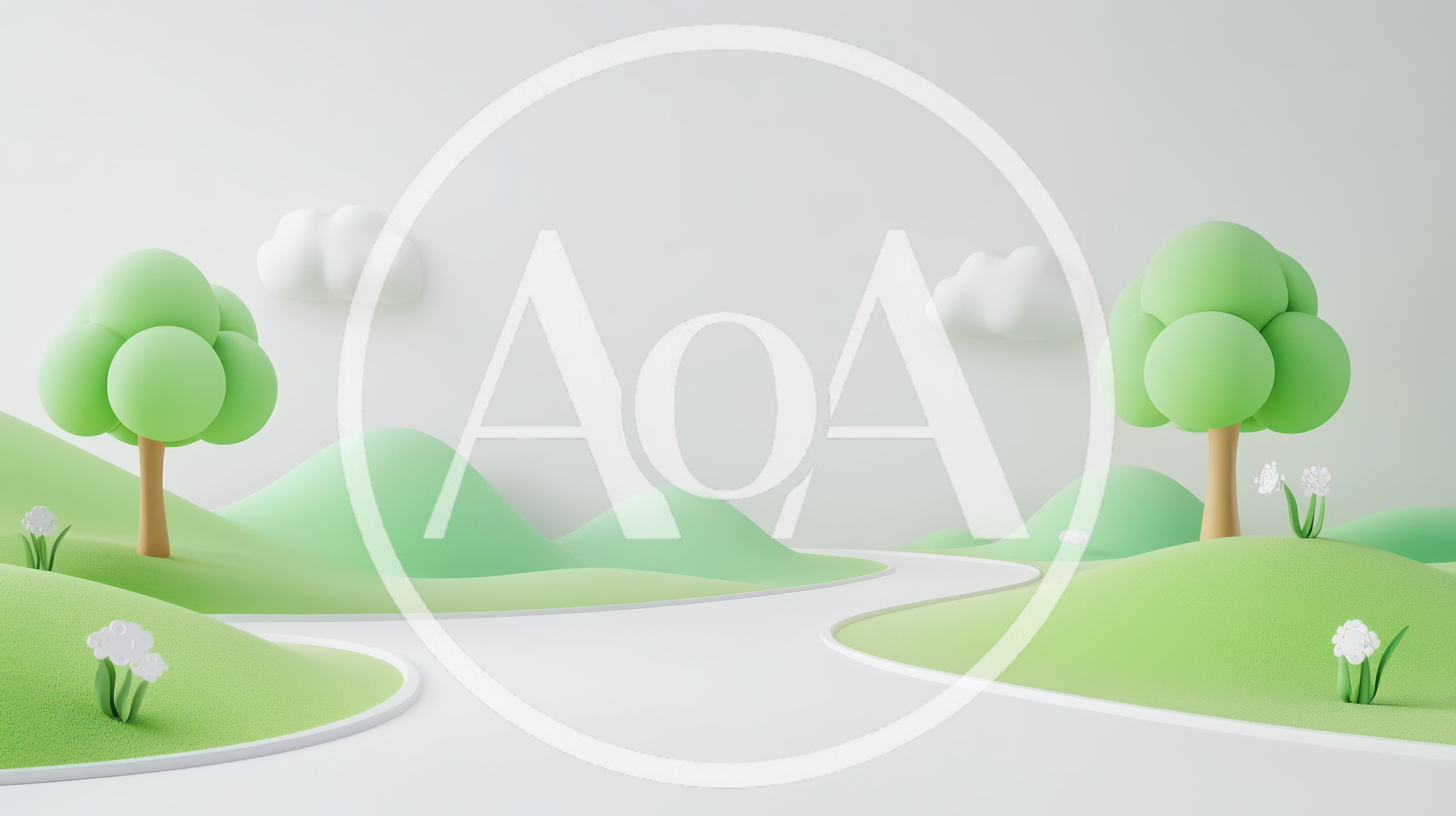 3D Rendered Cartoon Landscape With Trees And Path