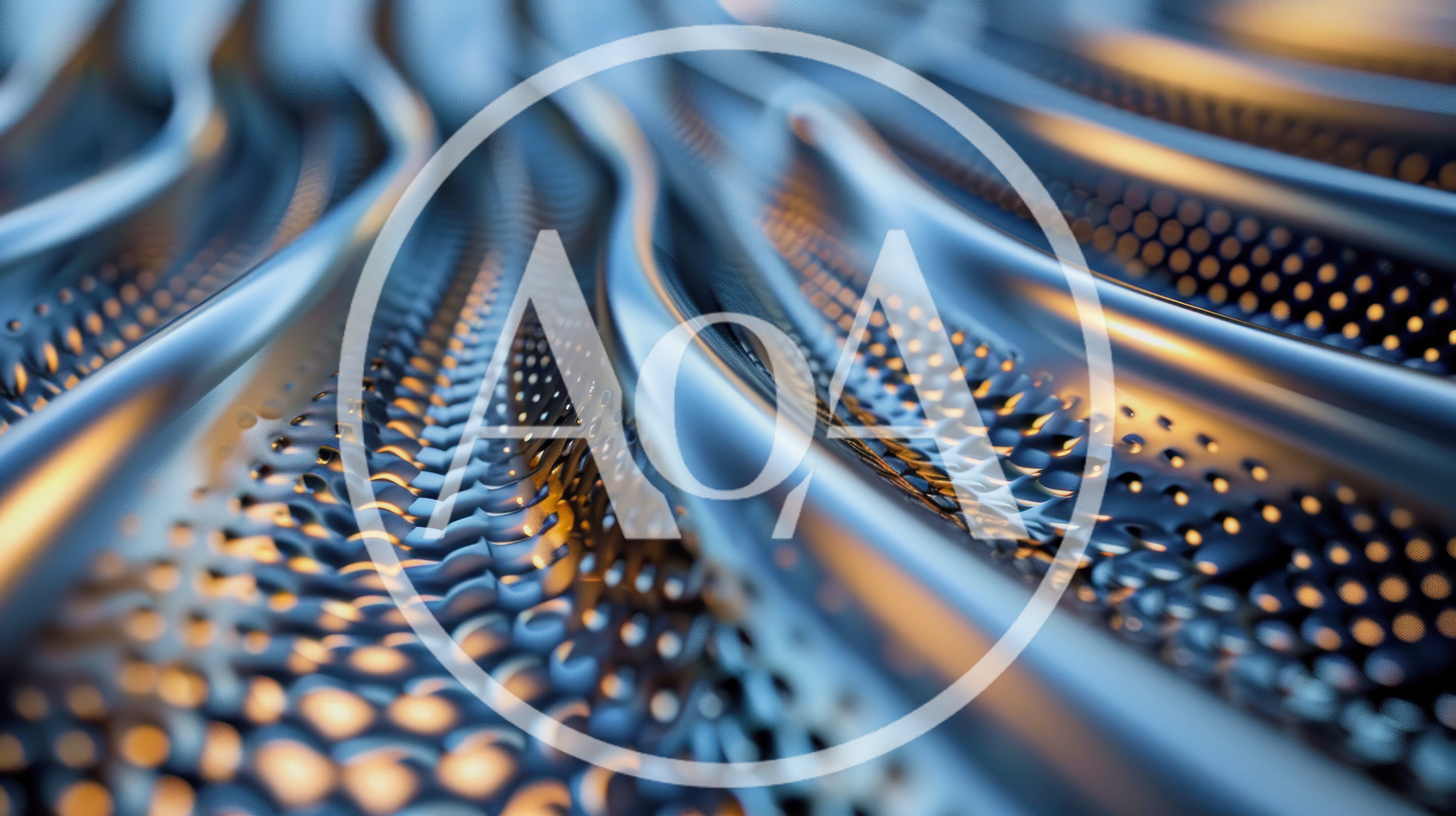 Abstract Metallic Wavy Surface With Perforated Texture